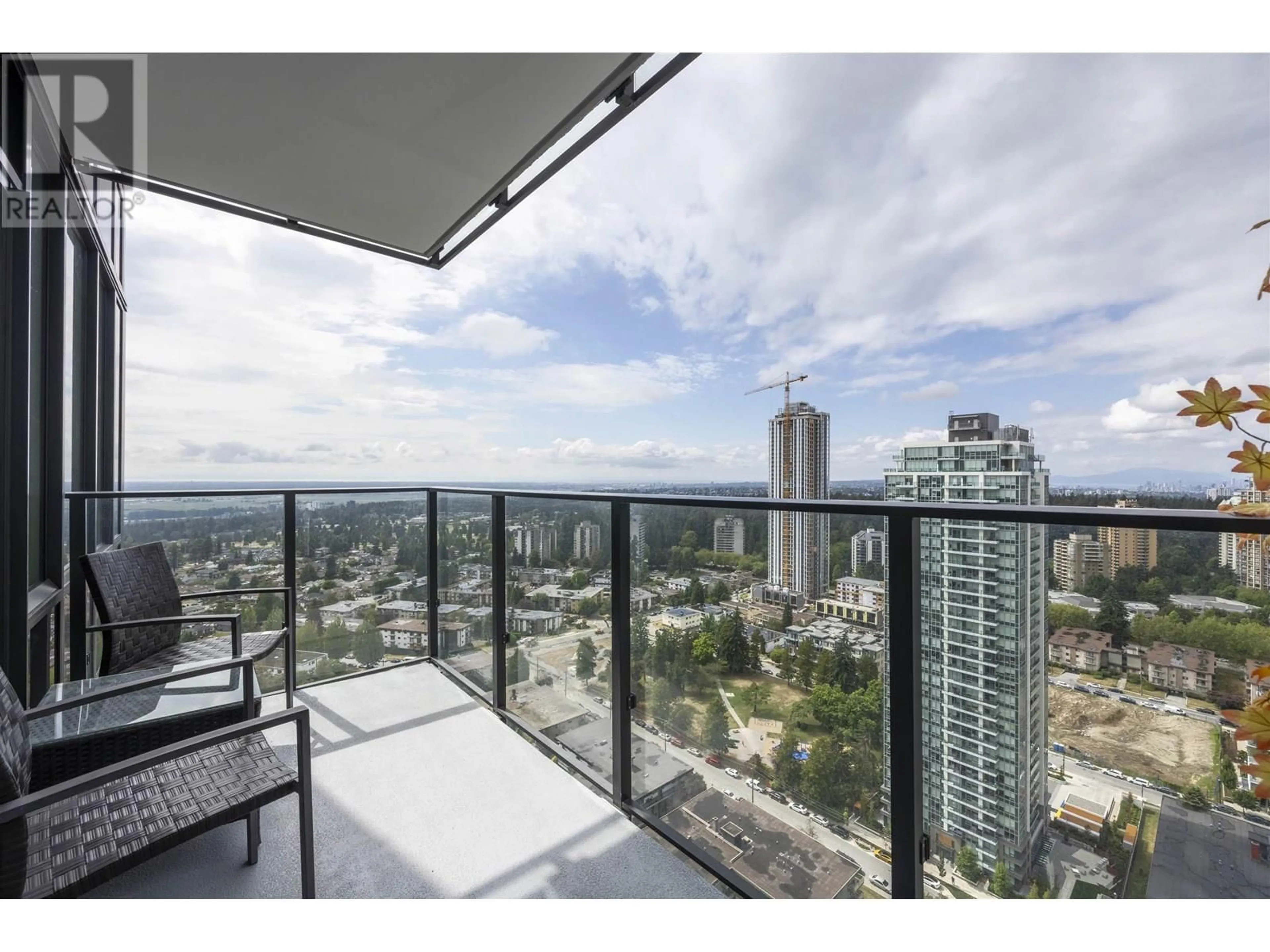 Balcony in the apartment, city buildings view from balcony for 2807 - 6537 TELFORD AVENUE, Burnaby British Columbia V5H0K9