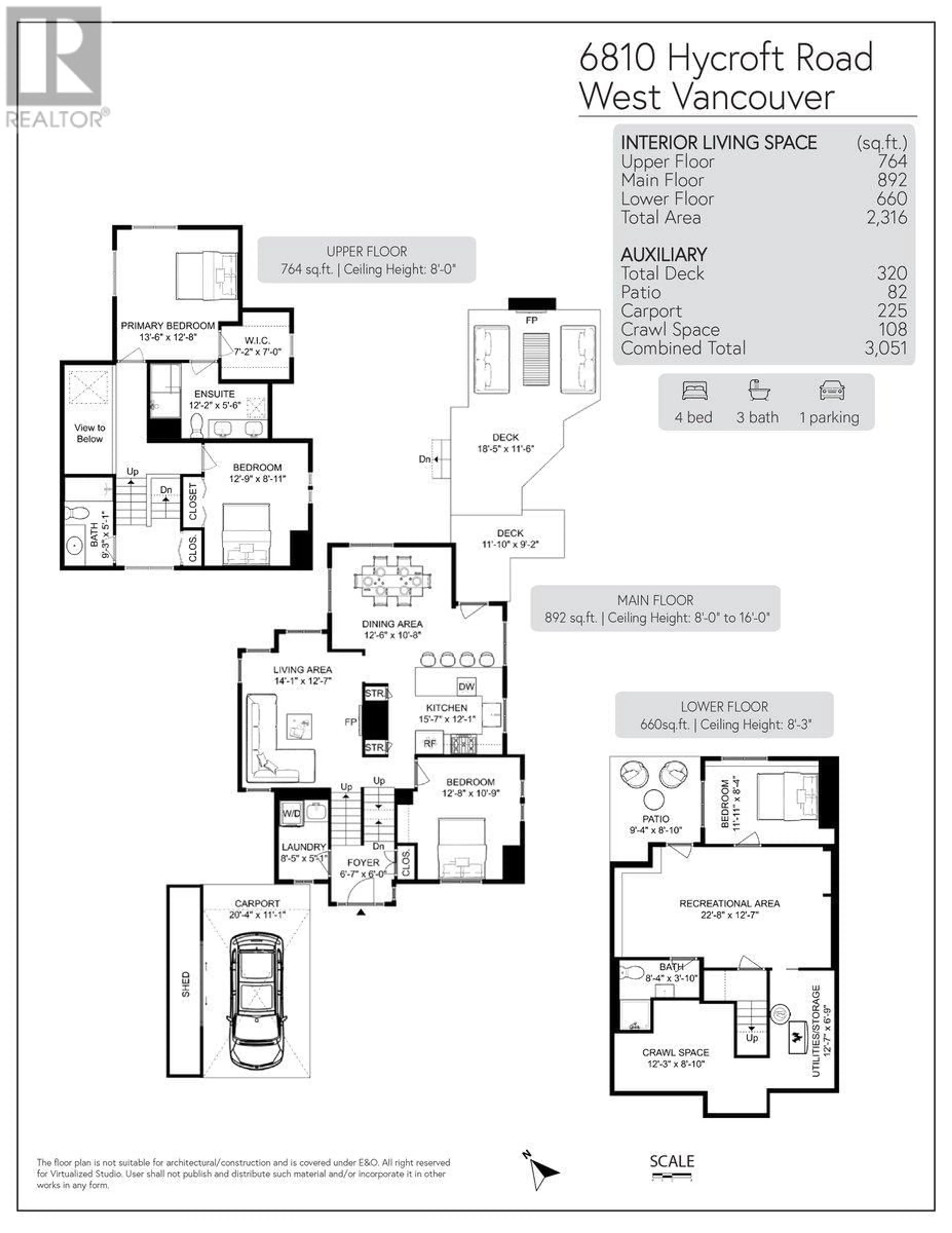 Floor plan for 6810 HYCROFT ROAD, West Vancouver British Columbia V7W2K8