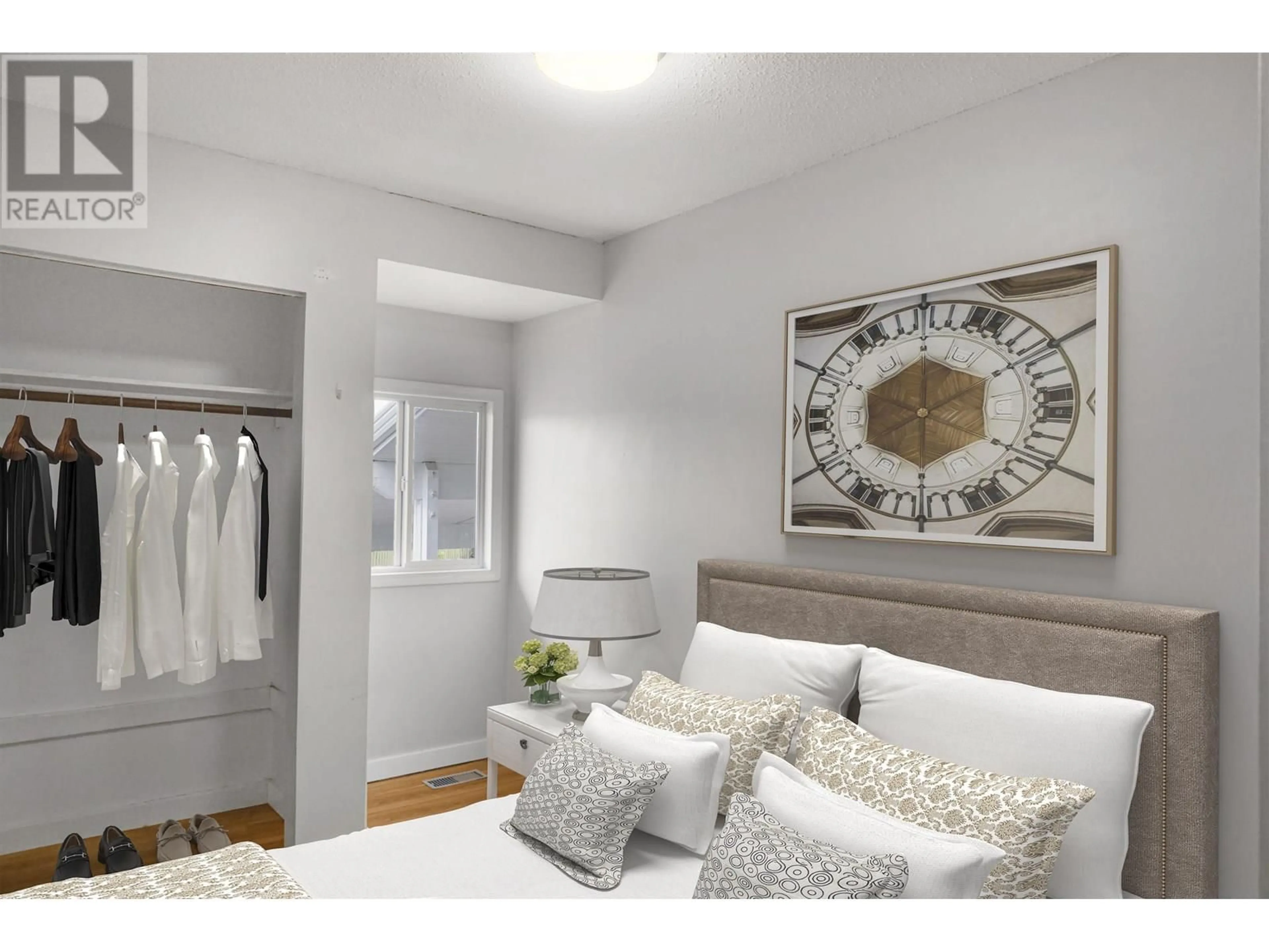 Bedroom with bed, wood/laminate floor for 2 - 30 CLIFFORD STREET, Kitimat British Columbia V8C1B4