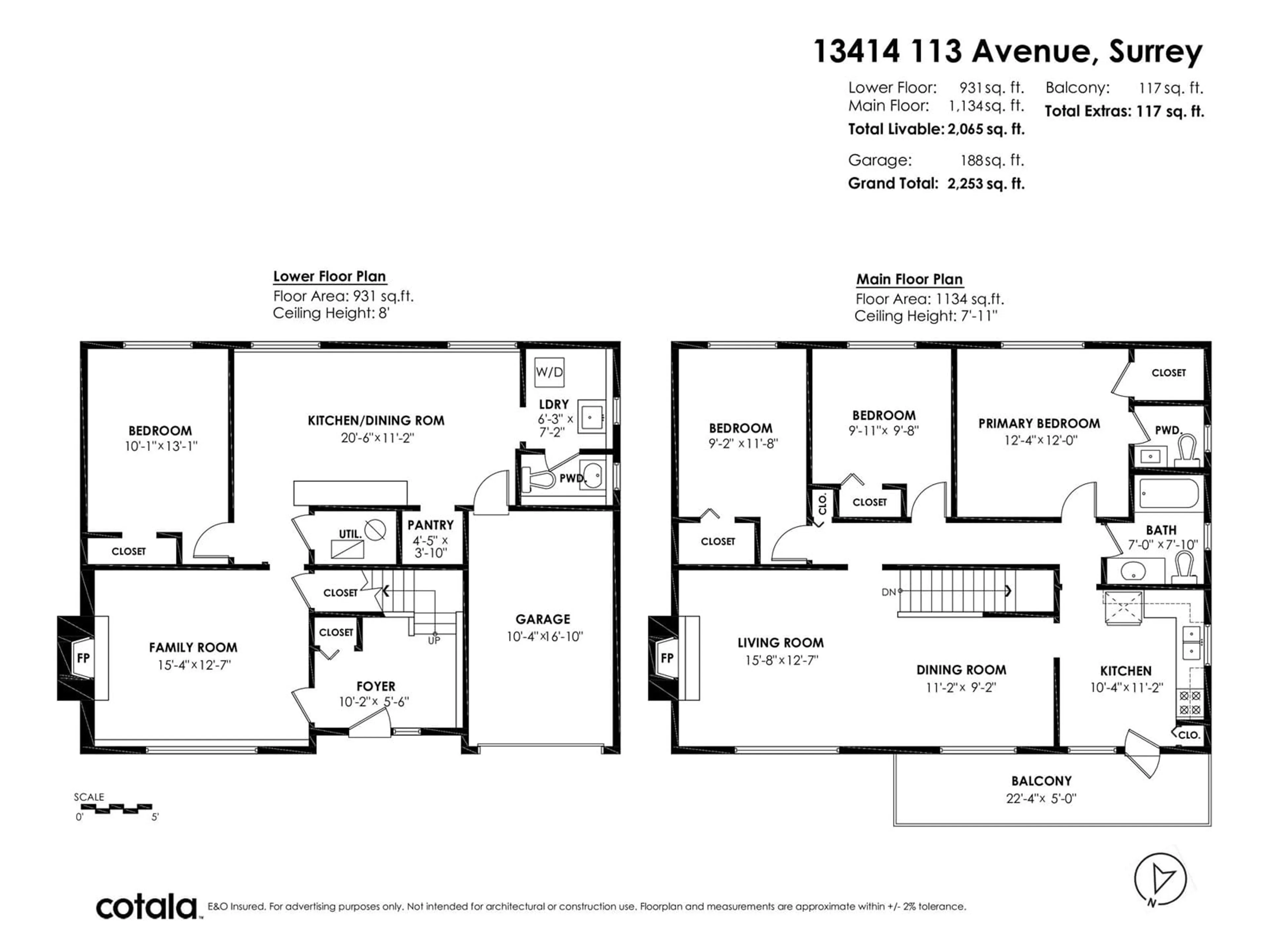 Floor plan for 13414 113, Surrey British Columbia V3R2H6