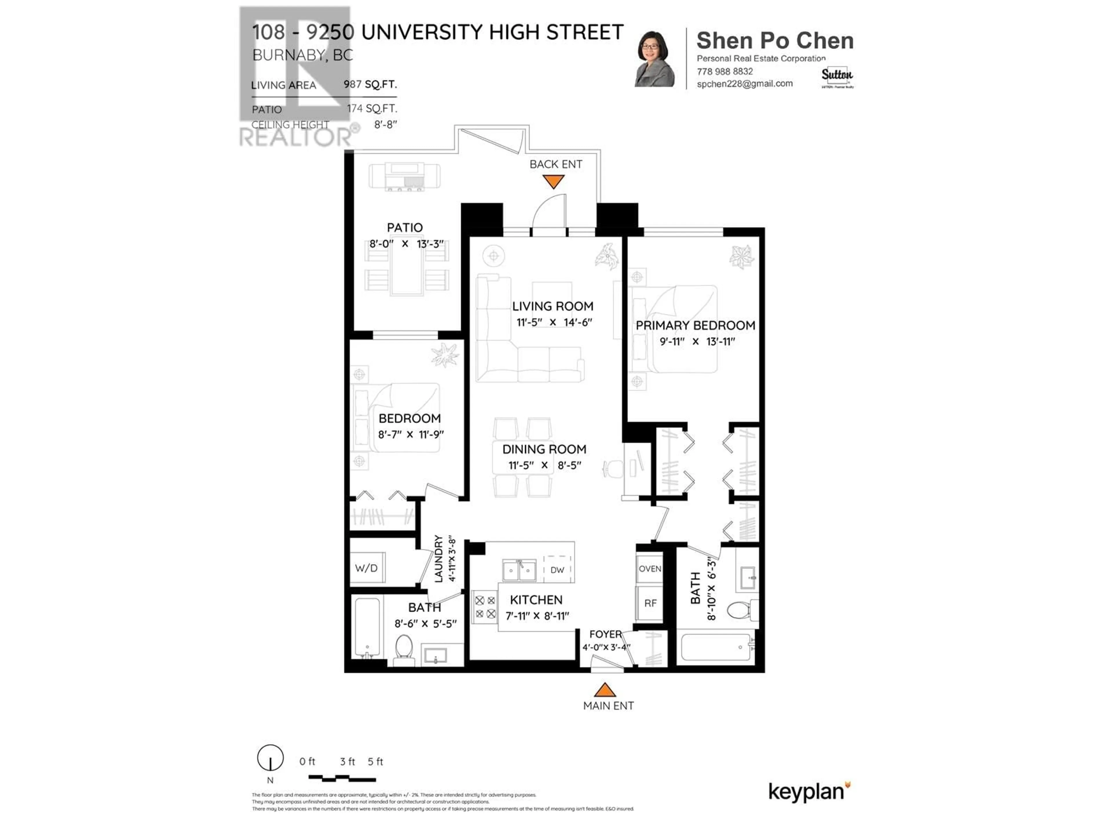 Floor plan for 108 - 9250 UNIVERSITY HIGH STREET, Burnaby British Columbia V5A0B3