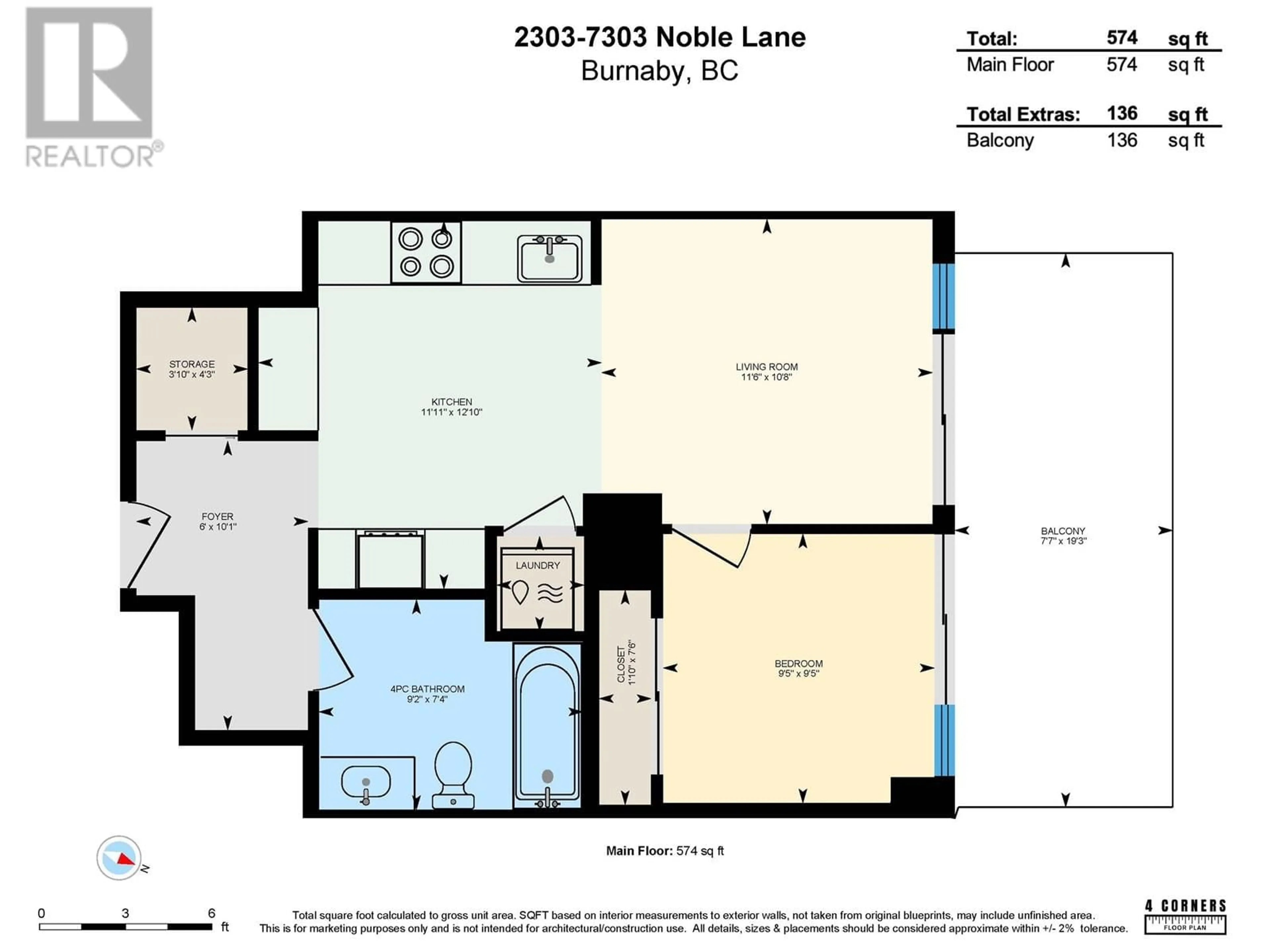 Floor plan for 2303 - 7303 NOBLE LANE, Burnaby British Columbia V3N0H2