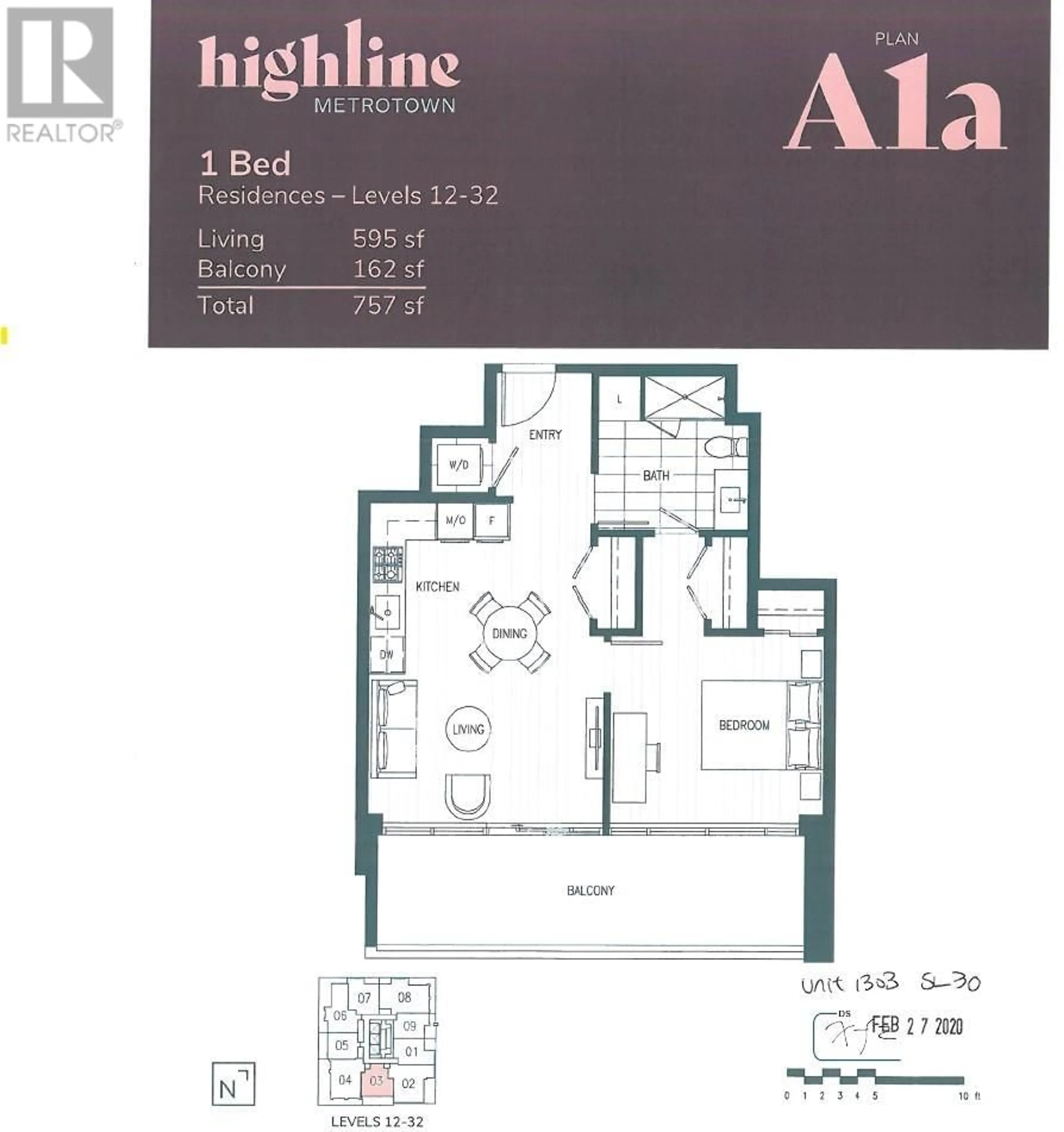 Floor plan for 1303 - 6511 SUSSEX AVENUE, Burnaby British Columbia V5H0K5
