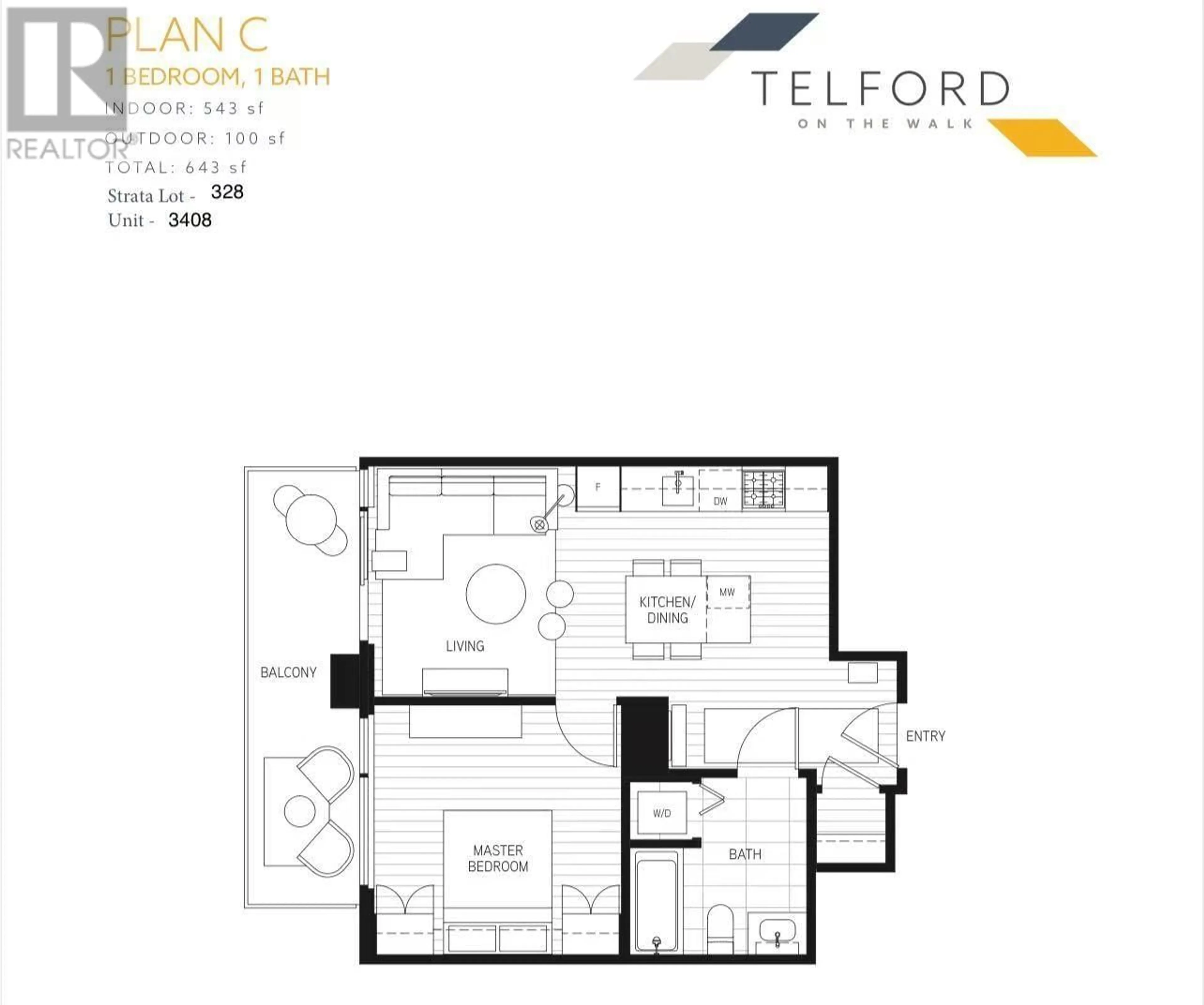 Floor plan for 3408 - 6537 TELFORD AVENUE, Burnaby British Columbia V5H0K9