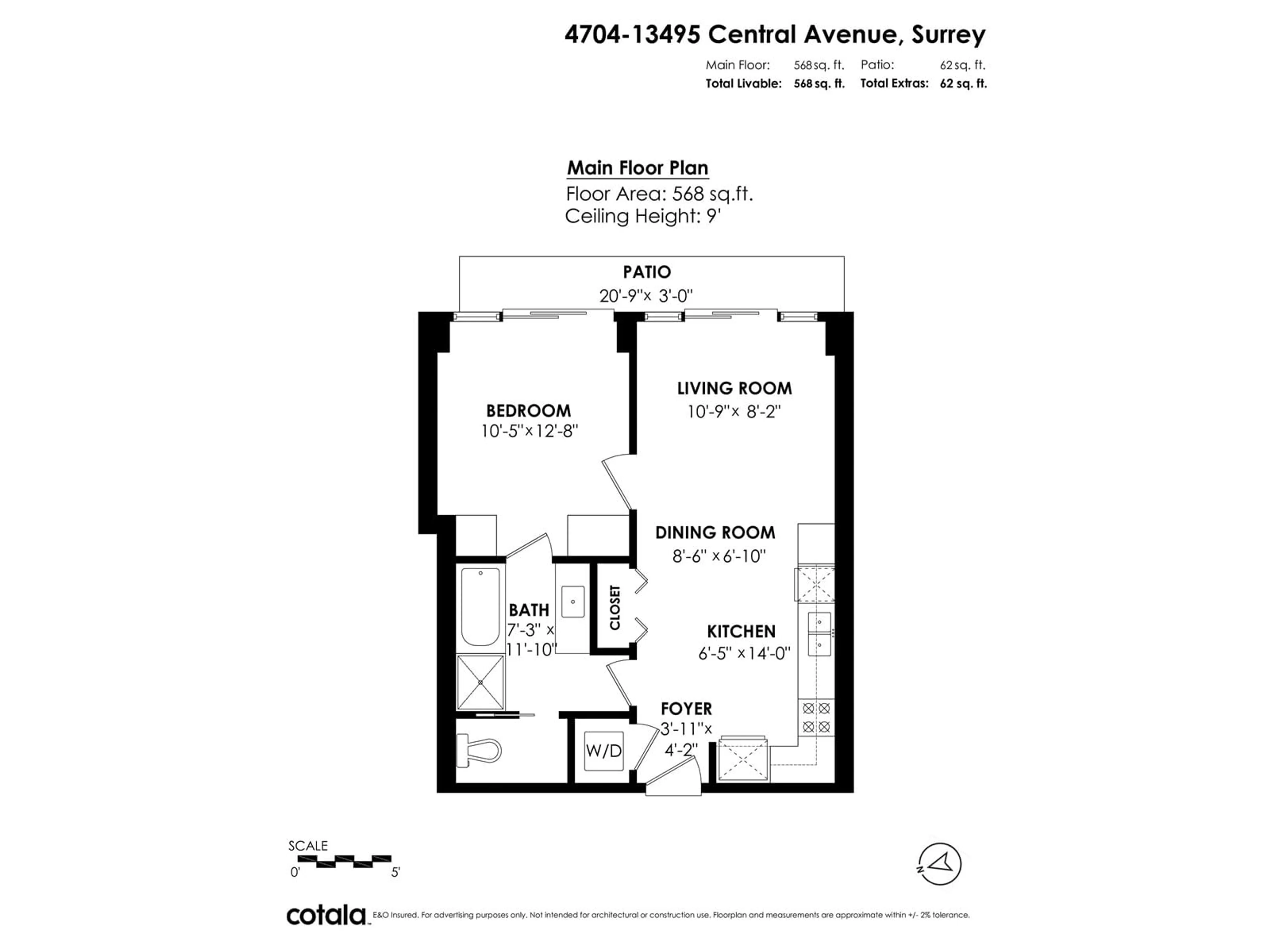 Floor plan for 4704 - 13495 CENTRAL, Surrey British Columbia V3T0K2