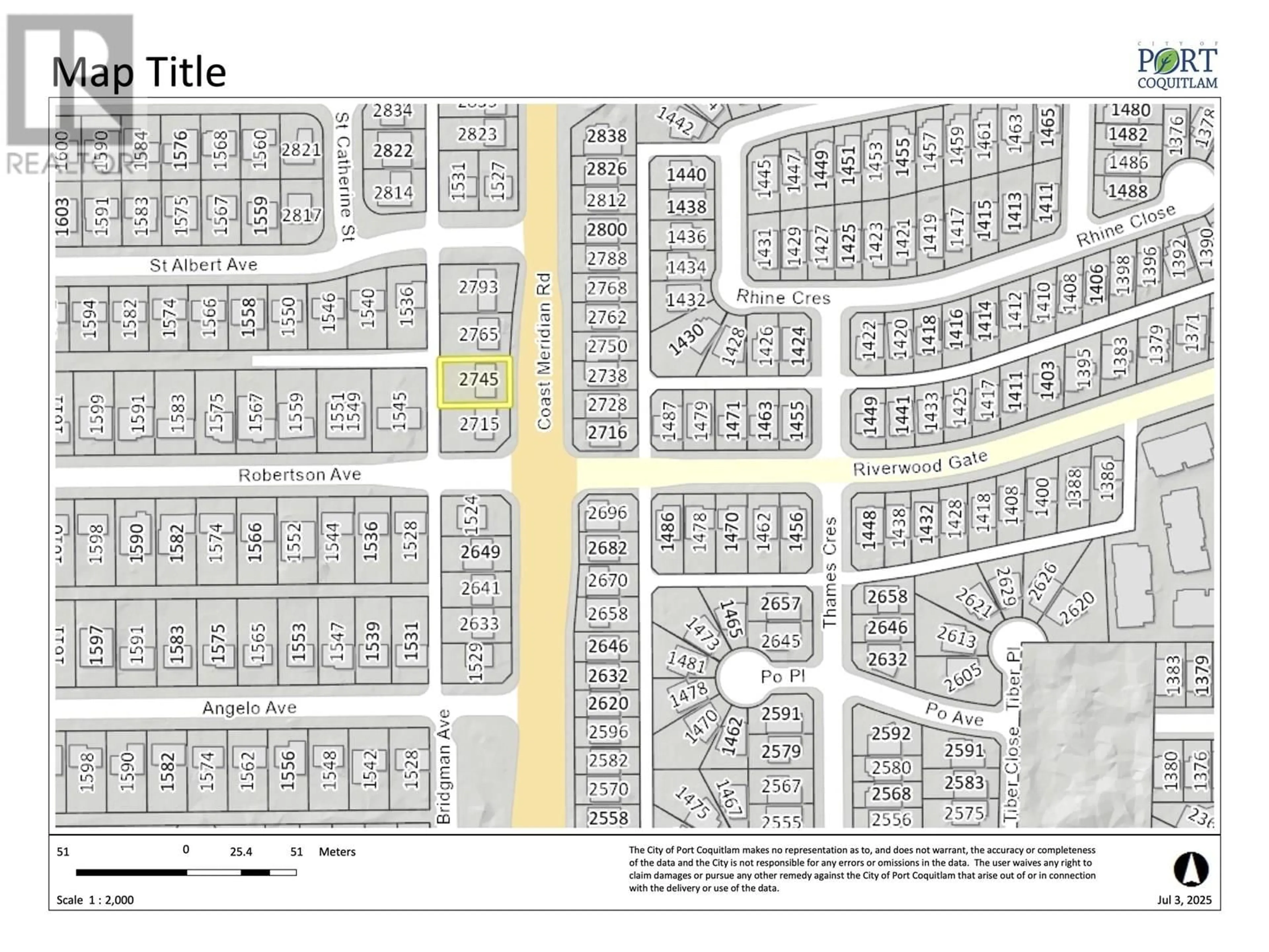 Picture of a map for 2745 COAST MERIDIAN ROAD, Port Coquitlam British Columbia V3B3M6