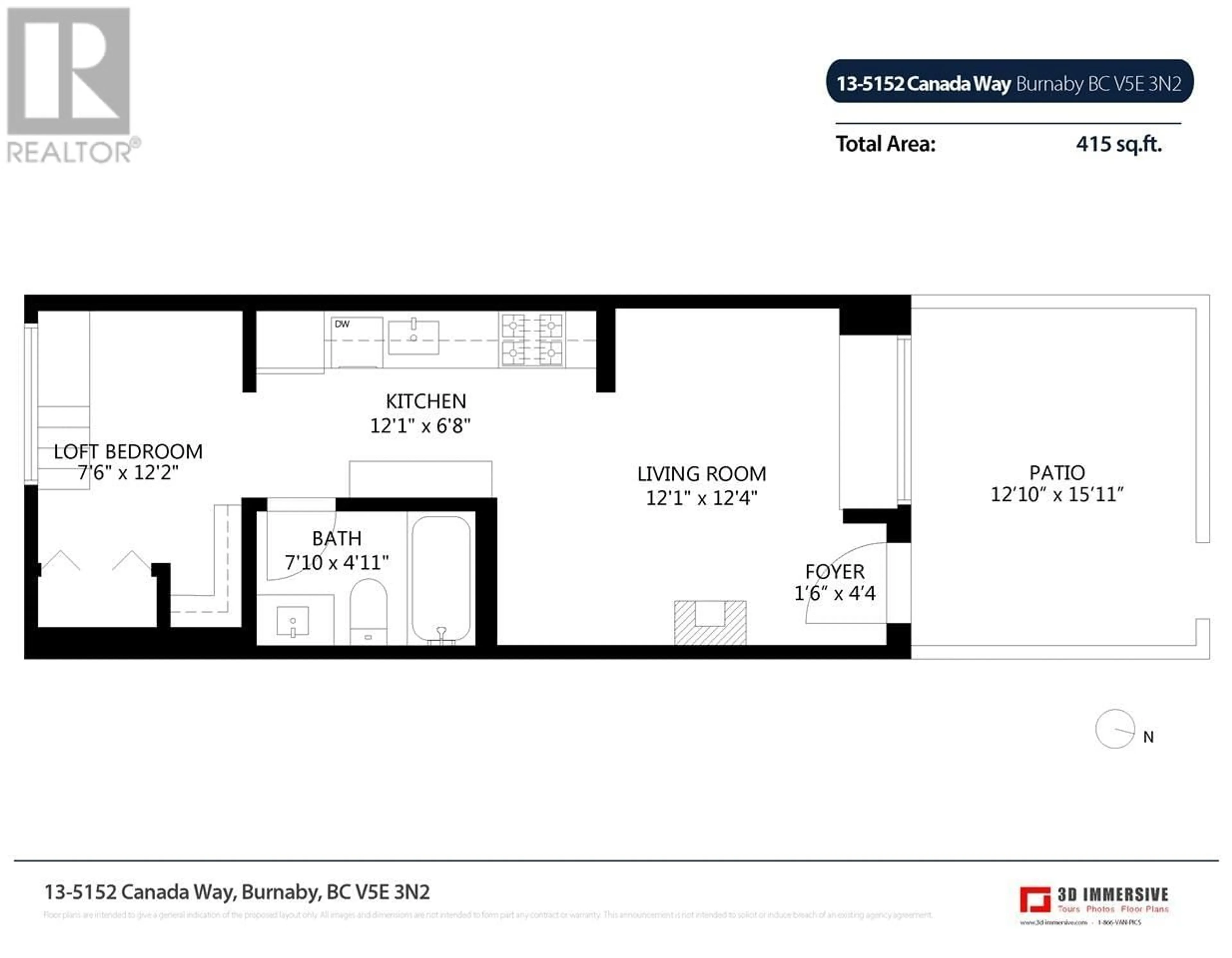 Floor plan for 13 - 5152 CANADA WAY, Burnaby British Columbia V5E0C3