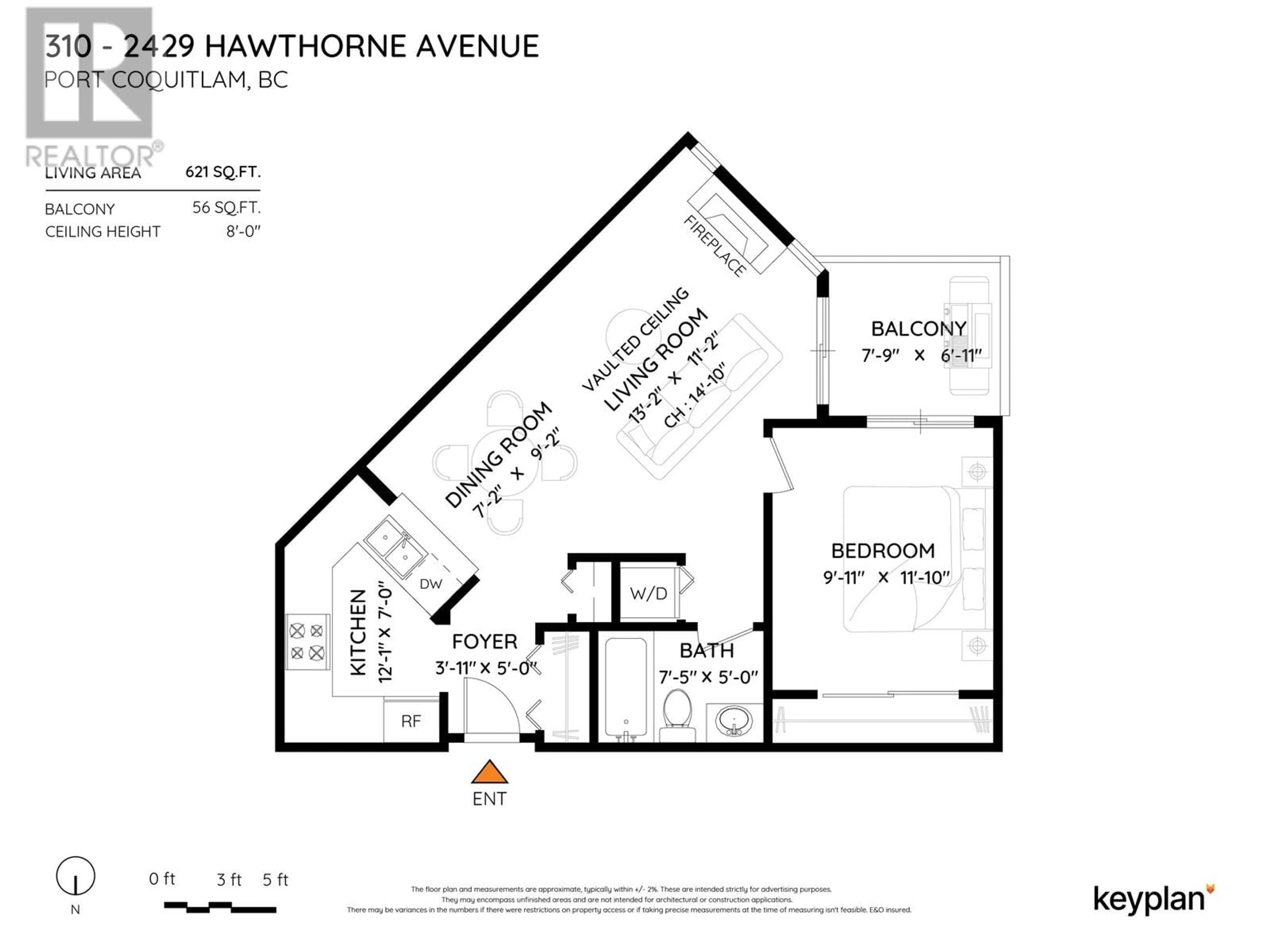 Floor plan for 310 - 2429 HAWTHORNE AVENUE, Port Coquitlam British Columbia V3C6E9