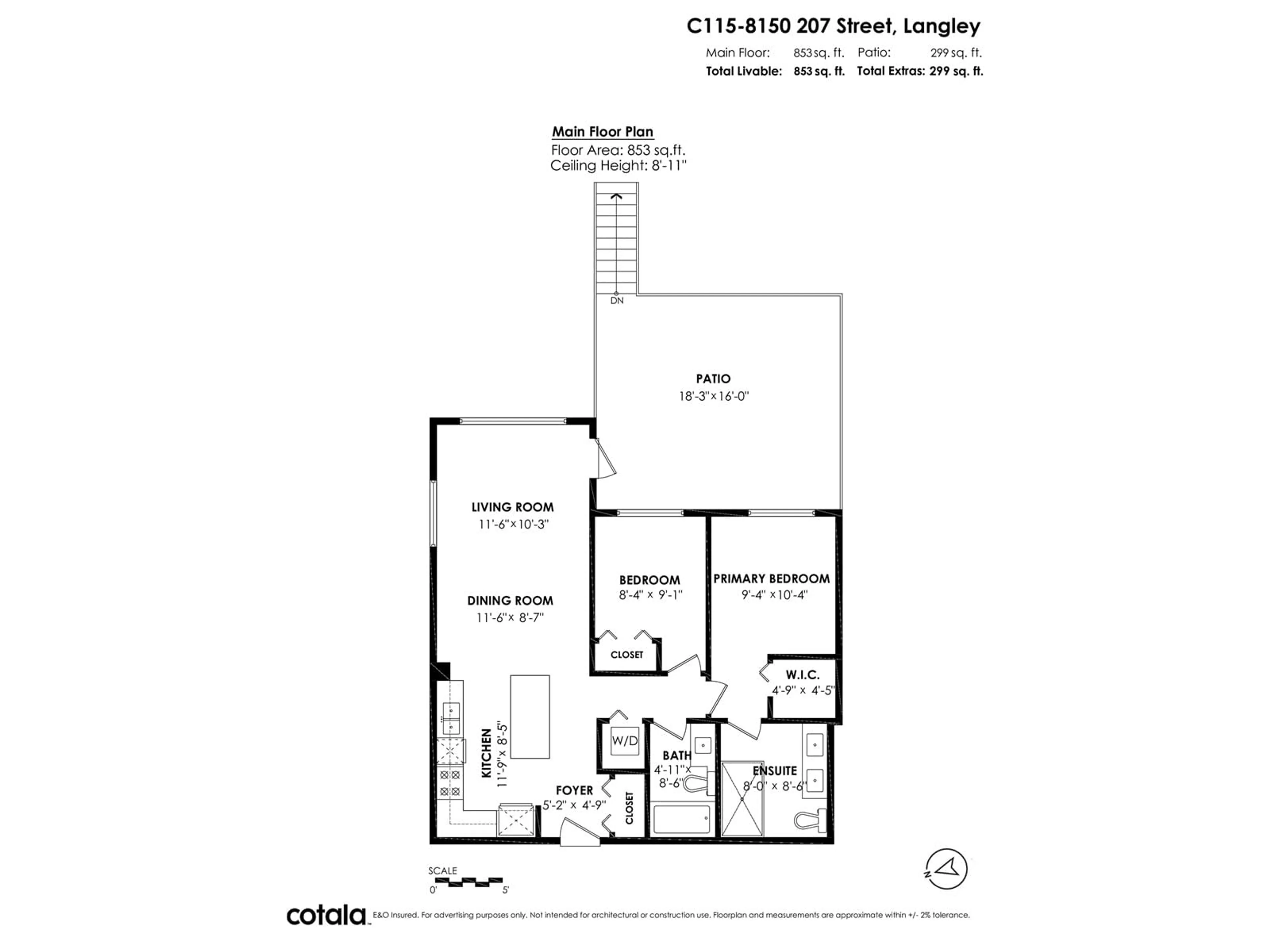 Floor plan for C115 - 8150 207, Langley British Columbia V2Y4J4