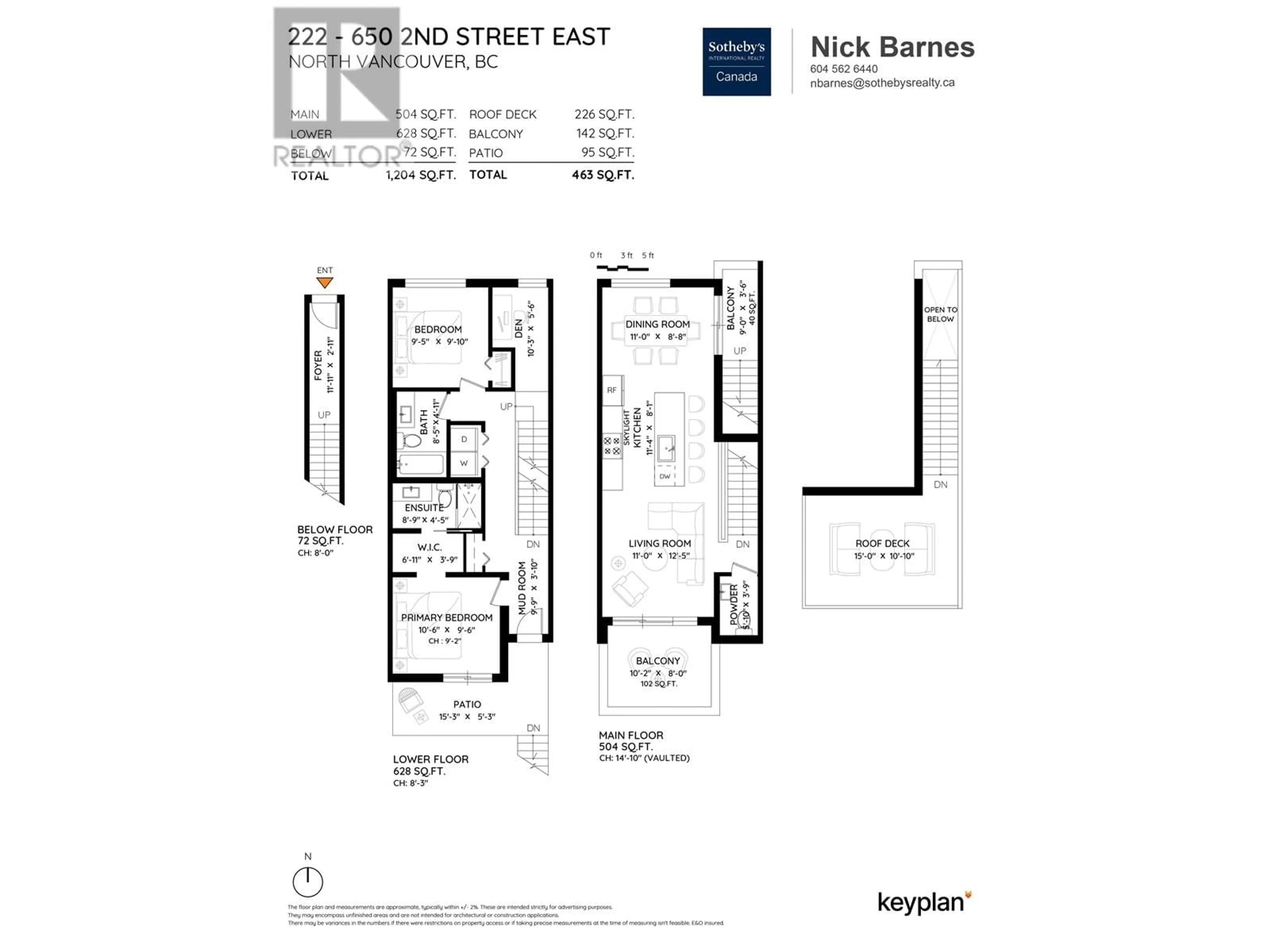 Floor plan for 222 - 650 2ND STREET, North Vancouver British Columbia V7L1E3