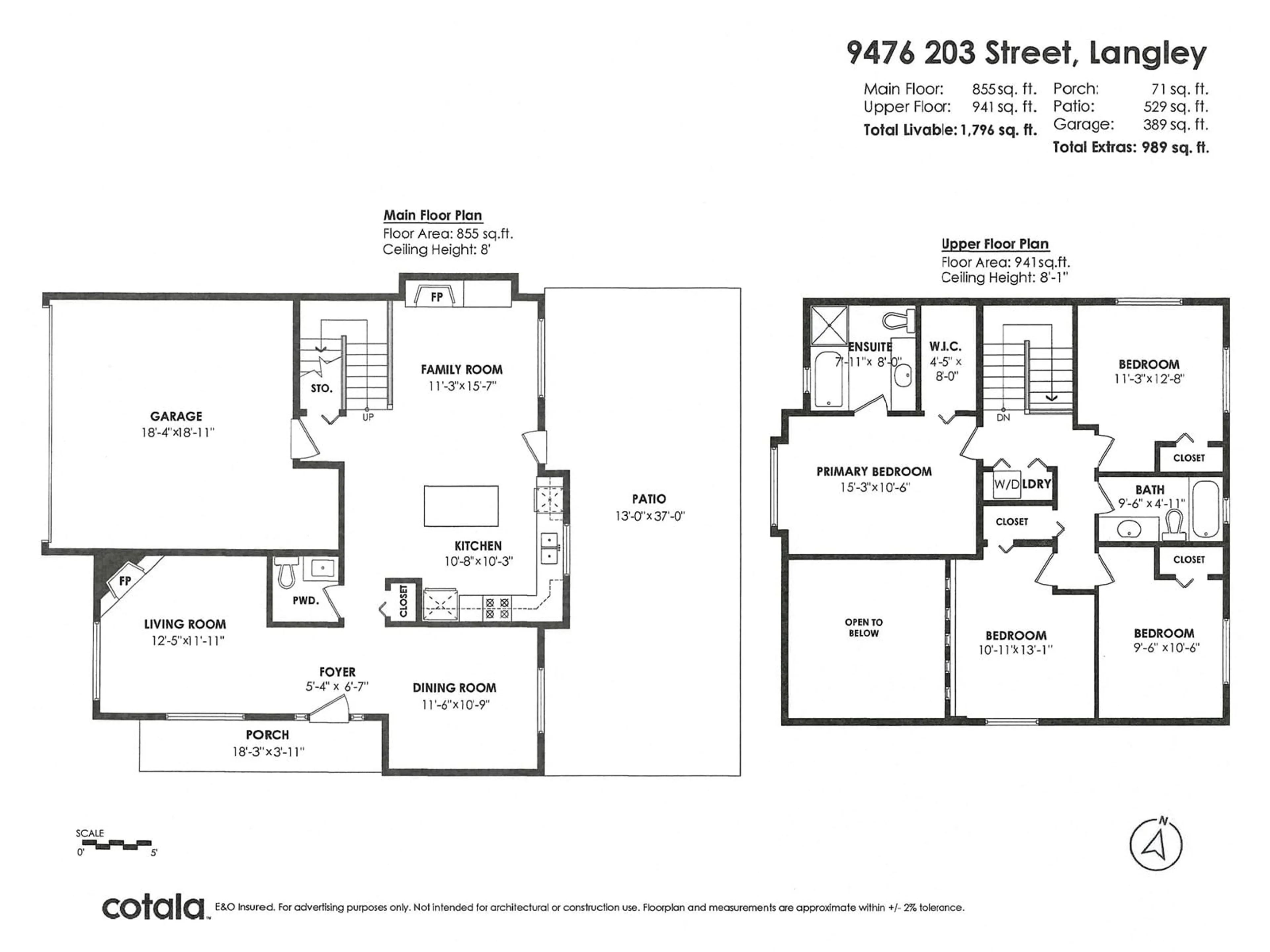 Floor plan for 9476 203, Langley British Columbia V1M3Y8