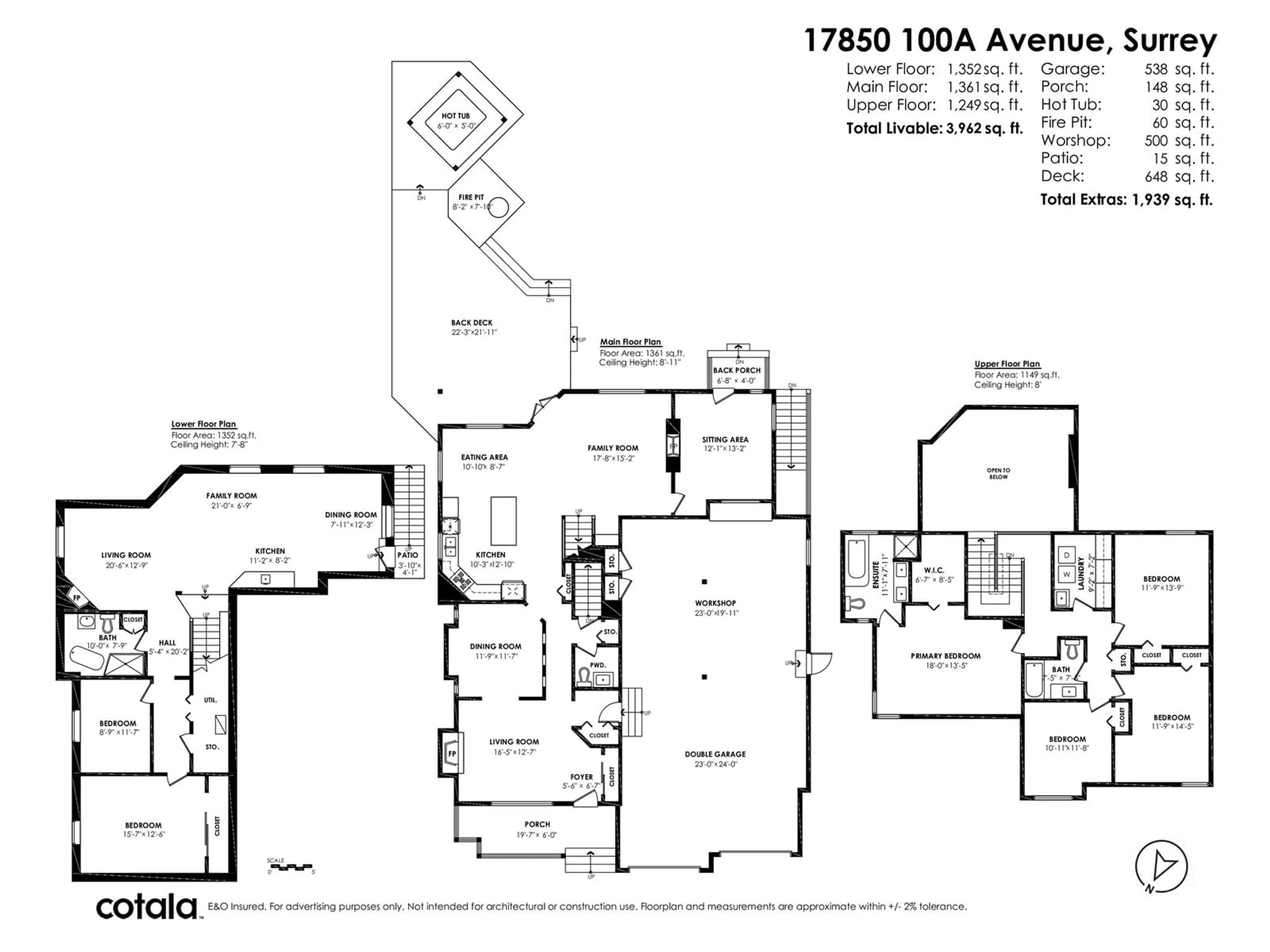 Floor plan for 17850 100A, Surrey British Columbia V4N5C8