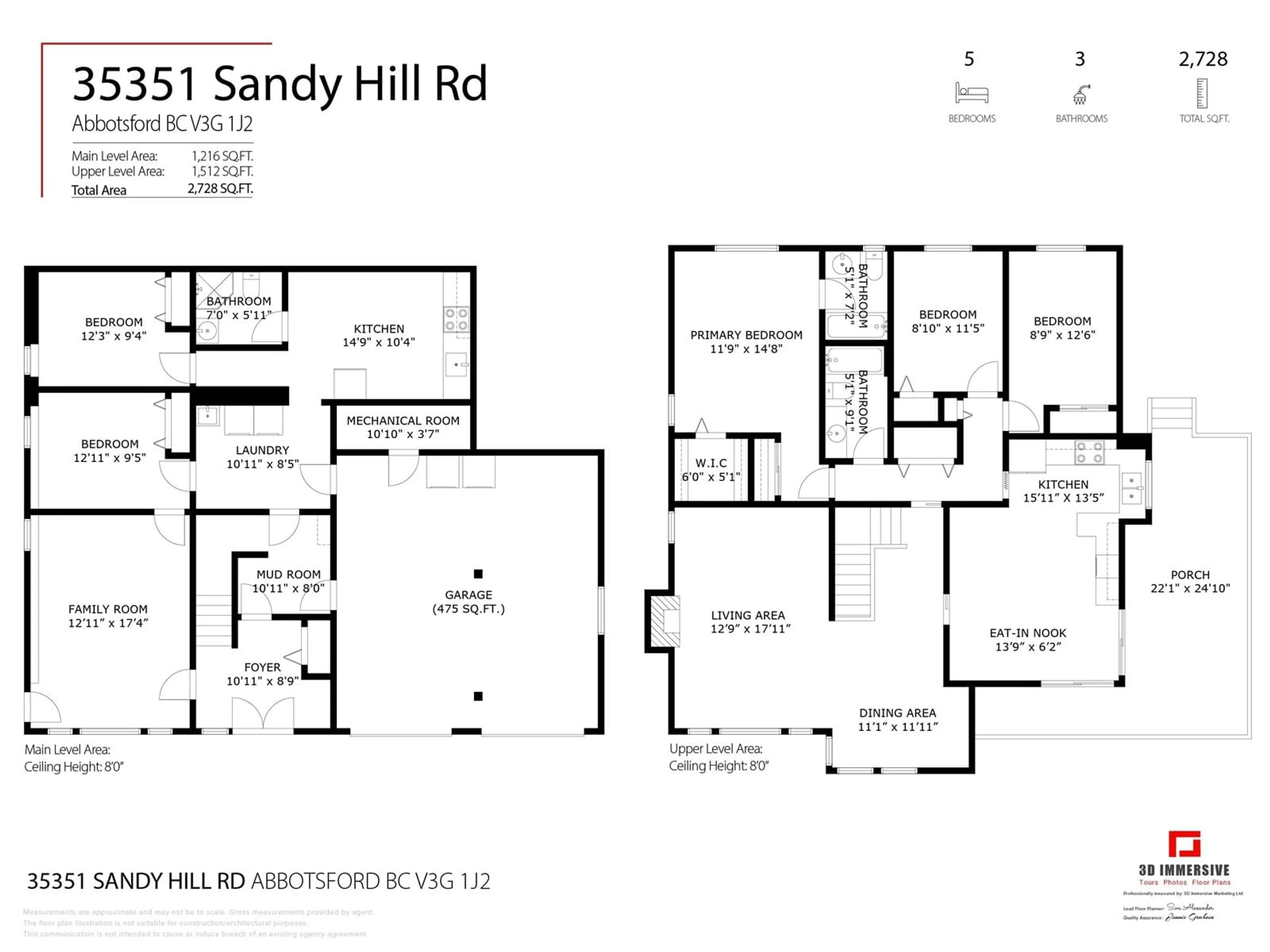 Floor plan for 35351 SANDY HILL, Abbotsford British Columbia V3G1J2
