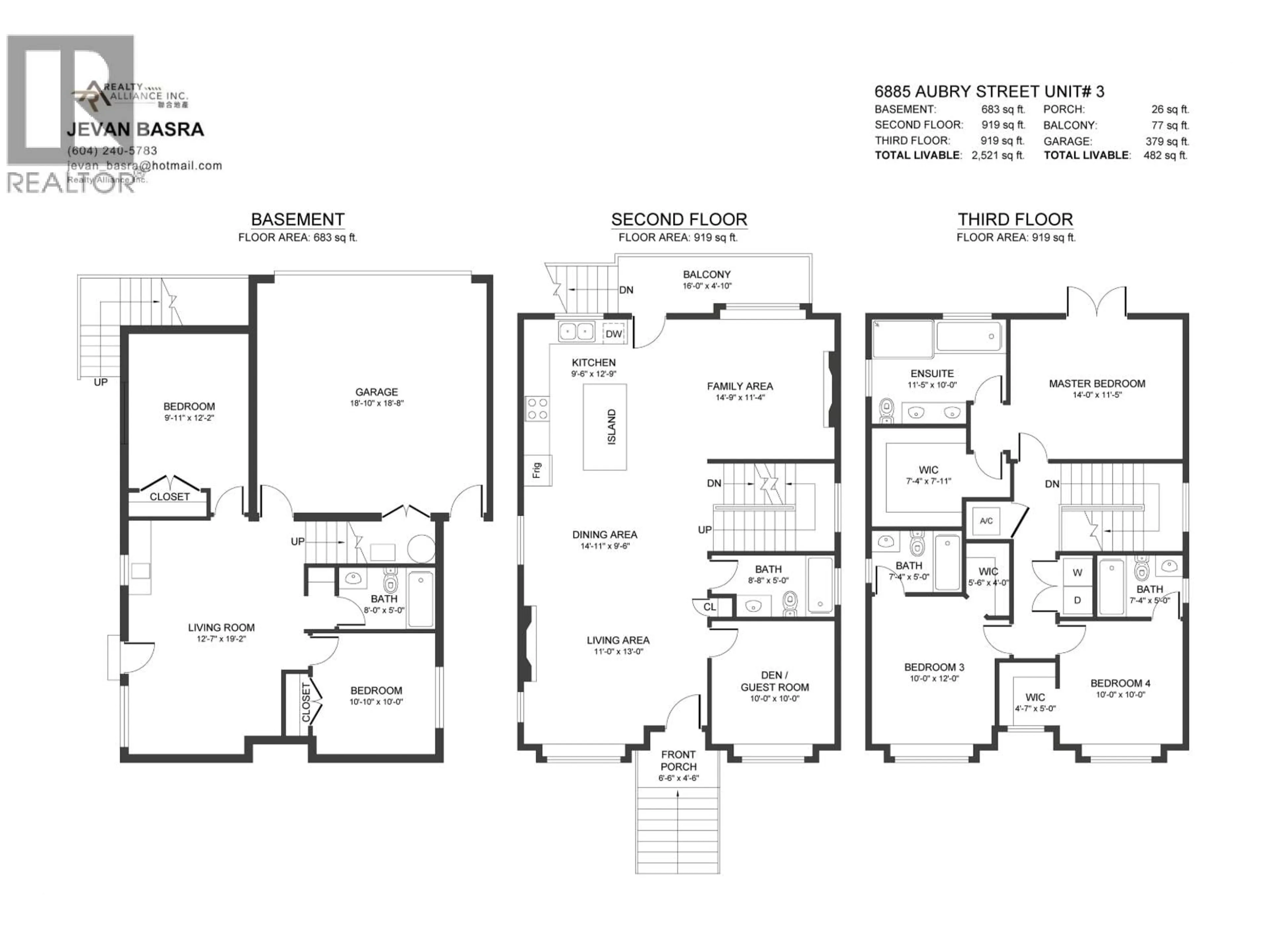Floor plan for 3 - 6885 AUBREY STREET, Burnaby British Columbia V5B2E4