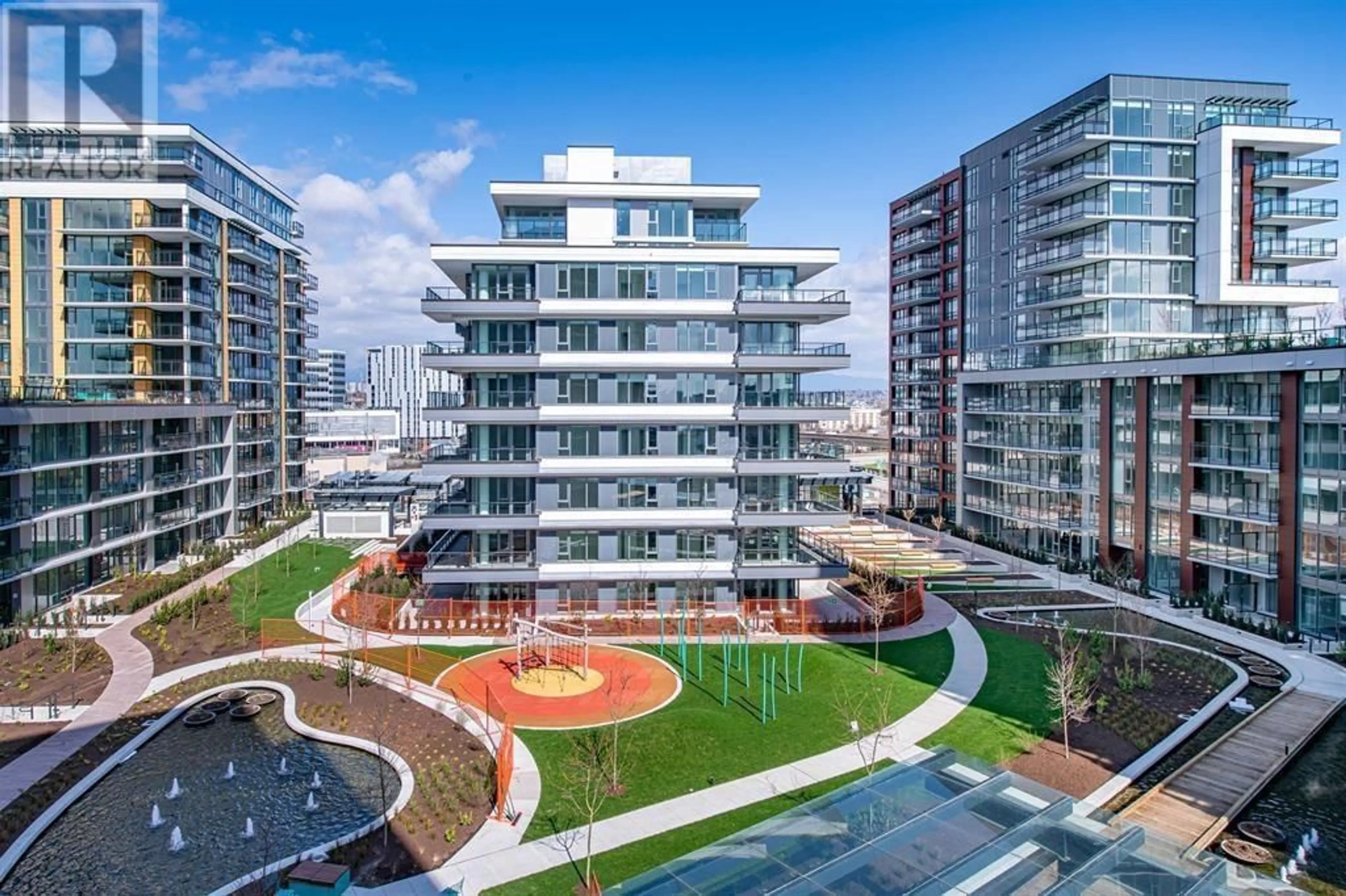A pic from outside/outdoor area/front of a property/back of a property/a pic from drone, city buildings view from balcony for 301 - 8160 MCMYN WAY, Richmond British Columbia V6X0V2