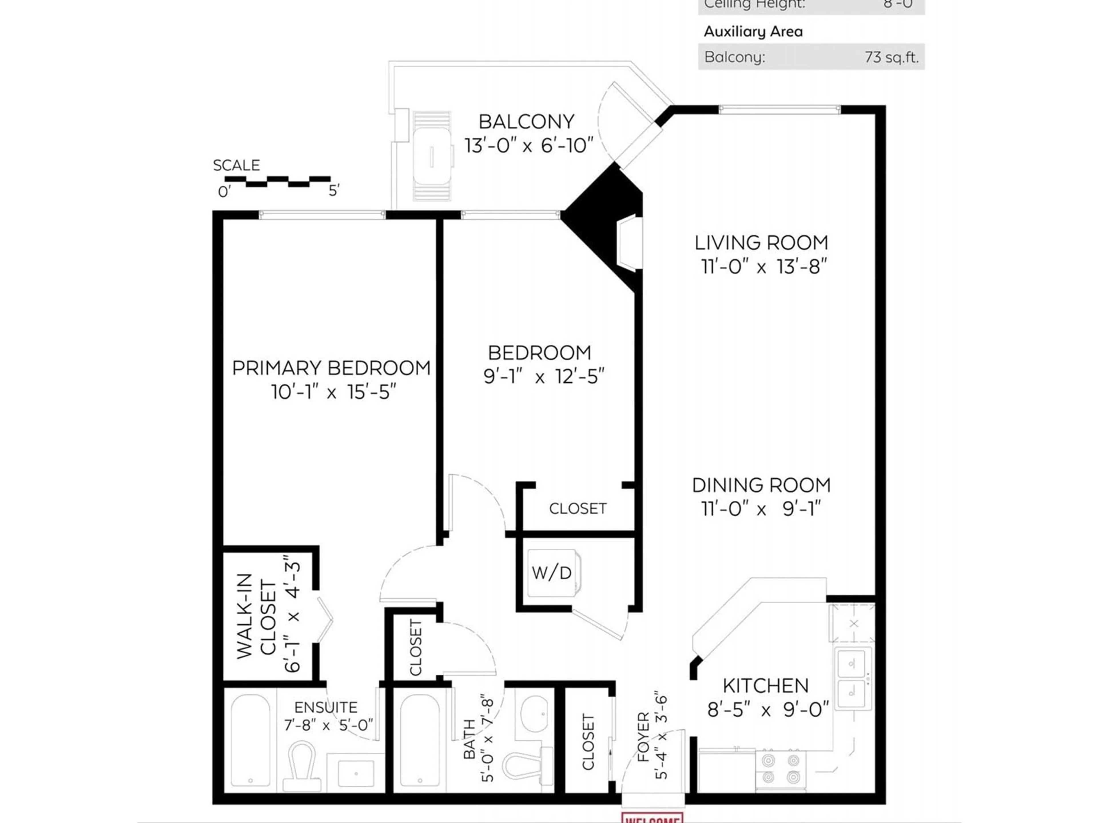 Floor plan for 402 - 5765 GLOVER, Langley British Columbia V3A8M8