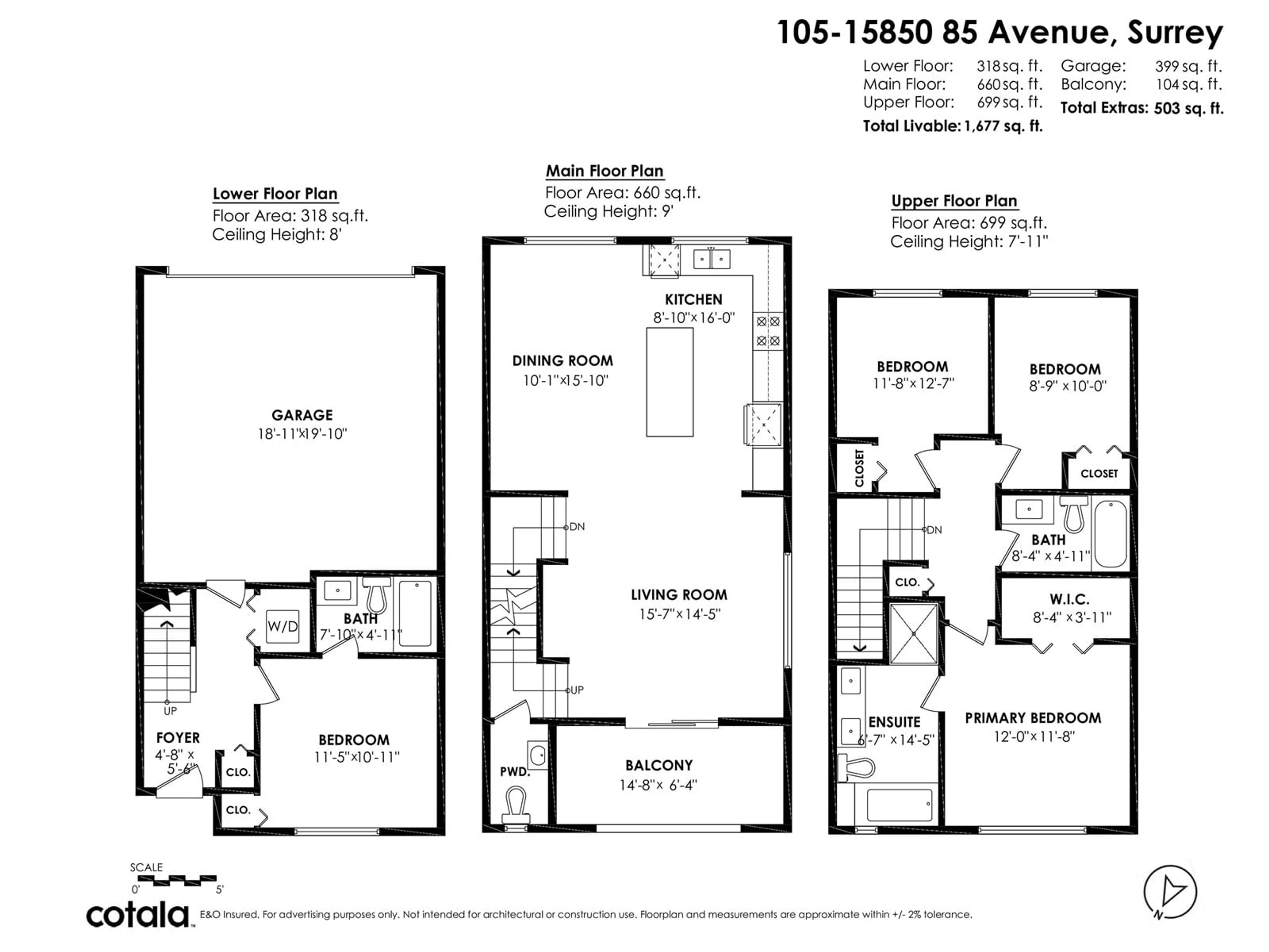 Floor plan for 105 - 15850 85, Surrey British Columbia V4N6W2