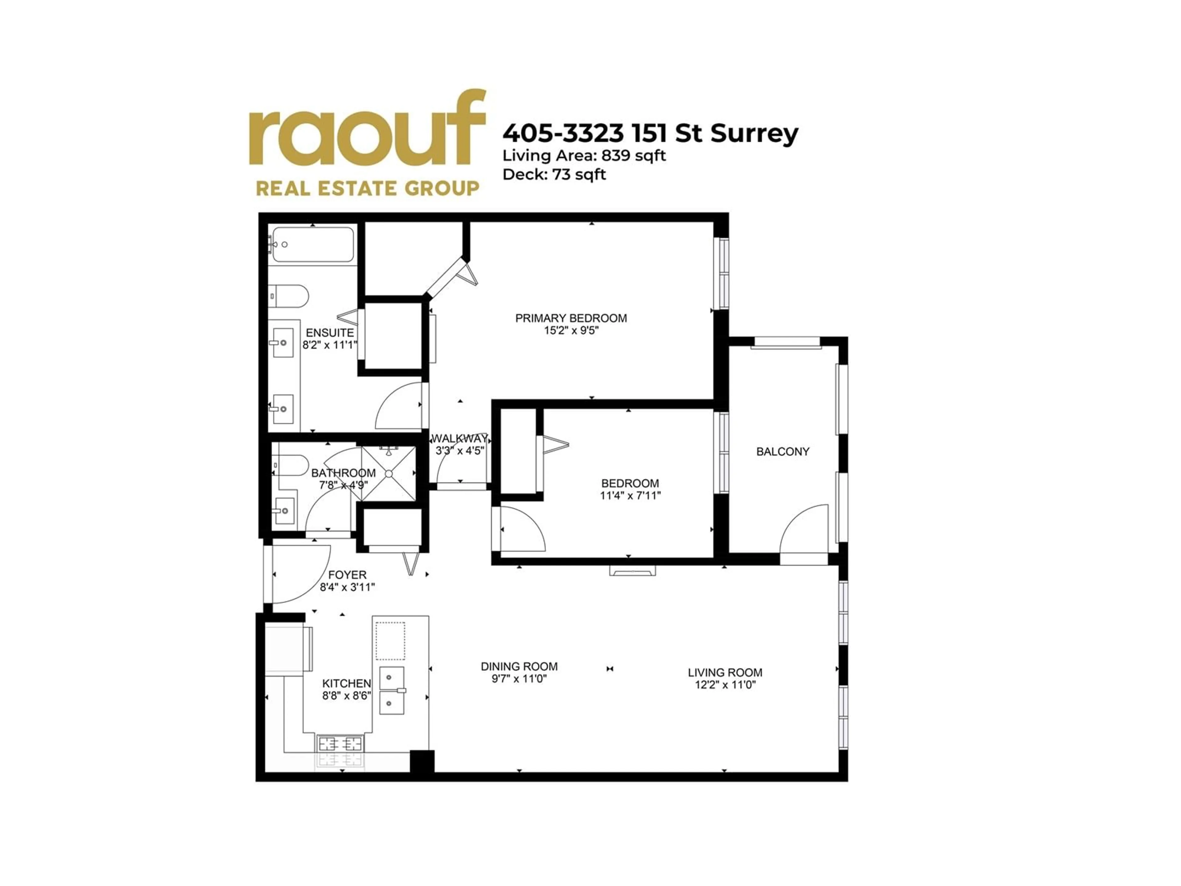 Floor plan for 405 - 3323 151, Surrey British Columbia V3Z0L3