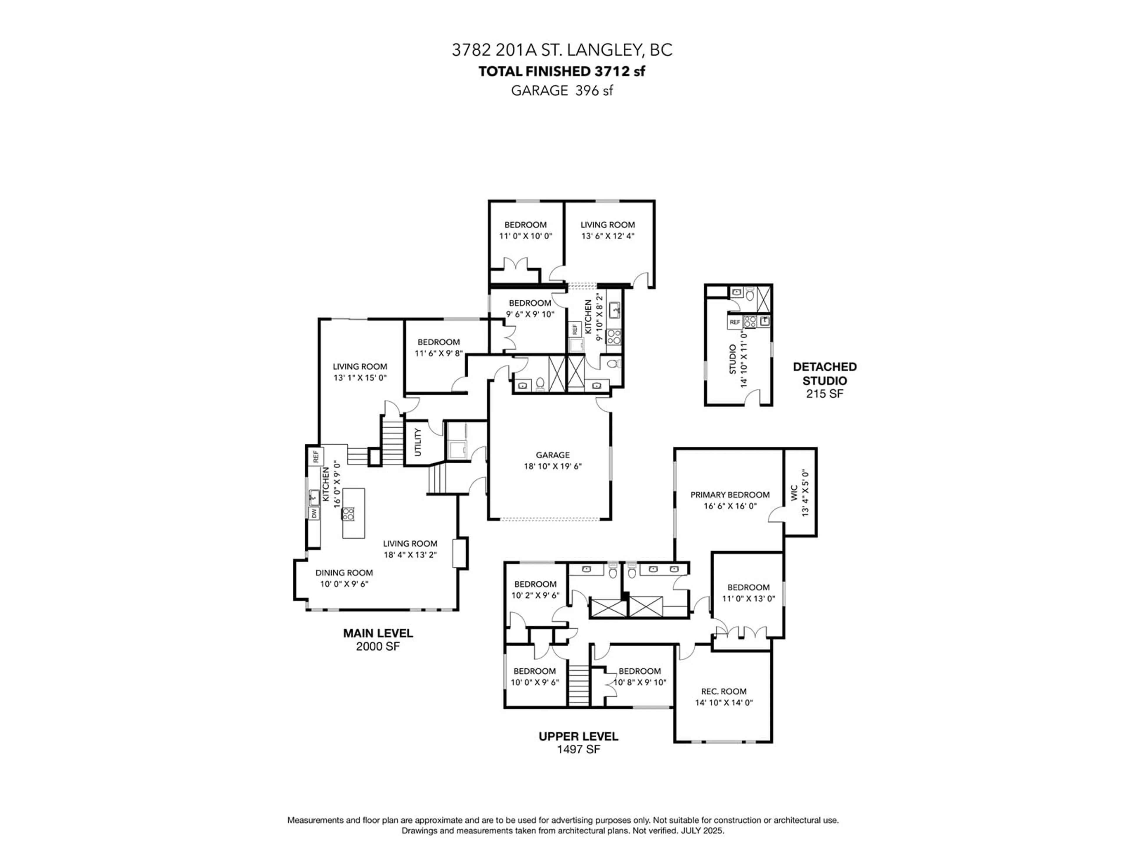 Floor plan for 3782 201A, Langley British Columbia V3A1R2