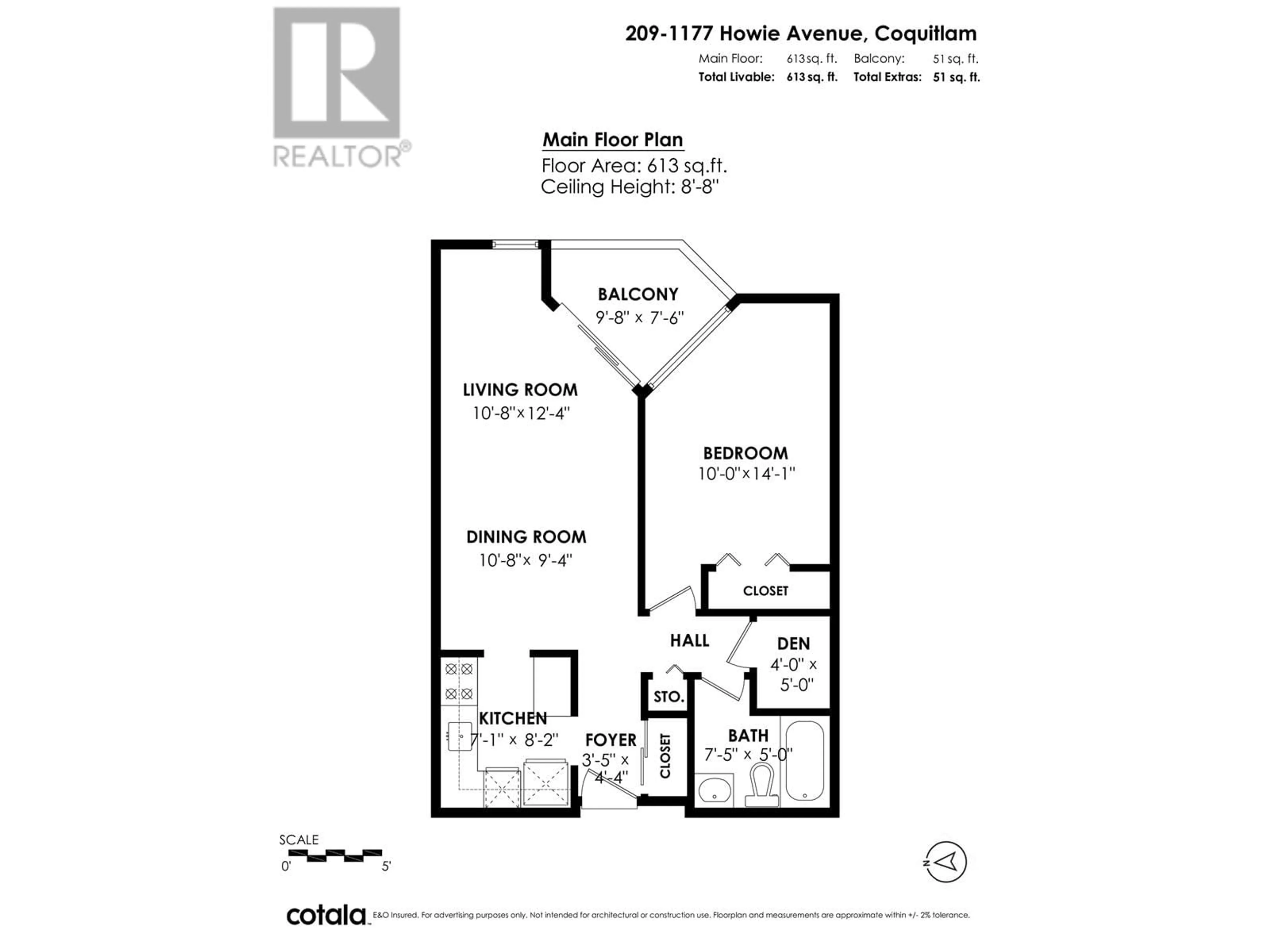 Floor plan for 209 - 1177 HOWIE AVENUE, Coquitlam British Columbia V3J1T9