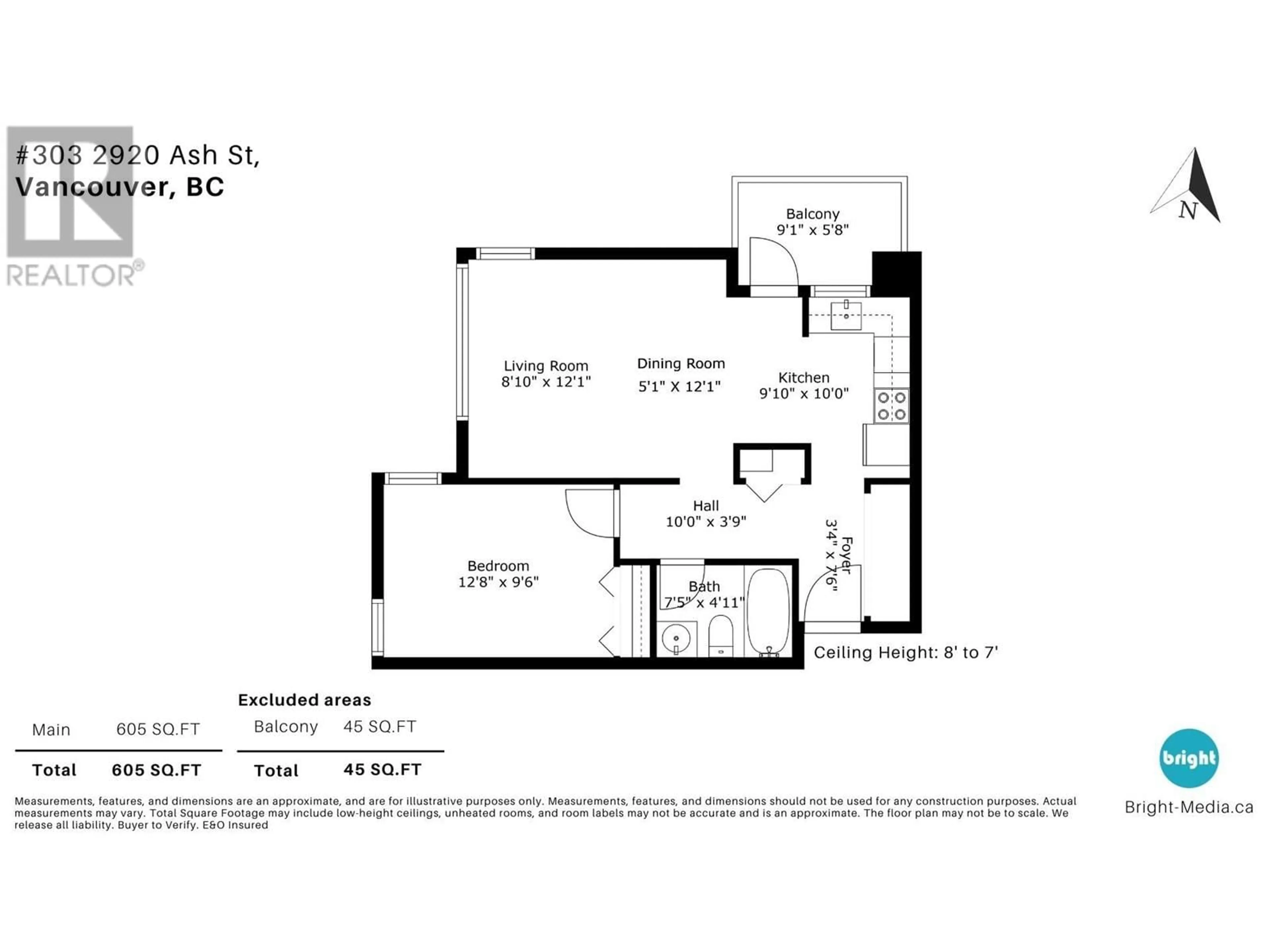 Floor plan for 303 - 2920 ASH STREET, Vancouver British Columbia V5Z4A6