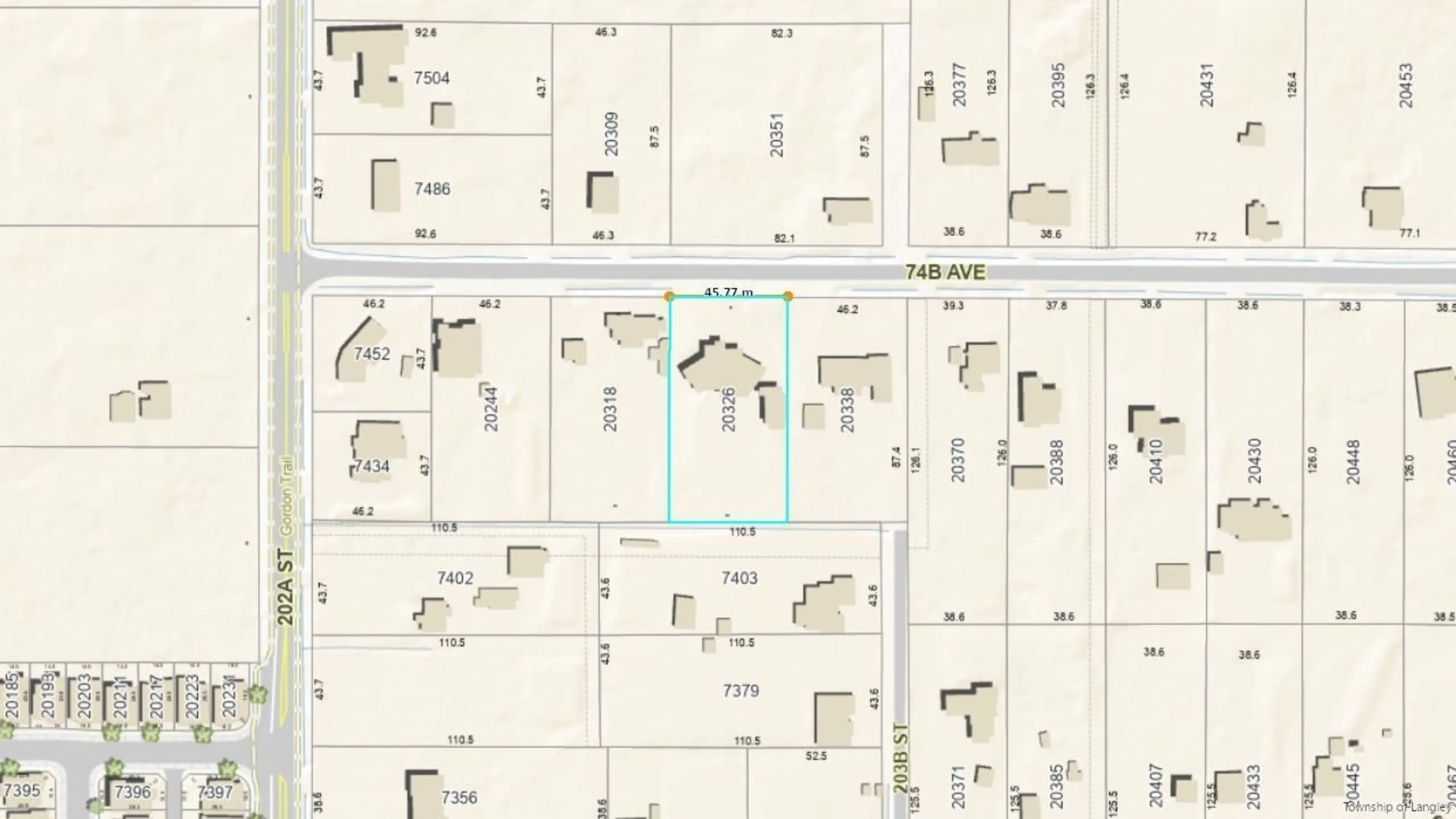 Picture of a map for 20326 74B, Langley British Columbia V2Y1V4