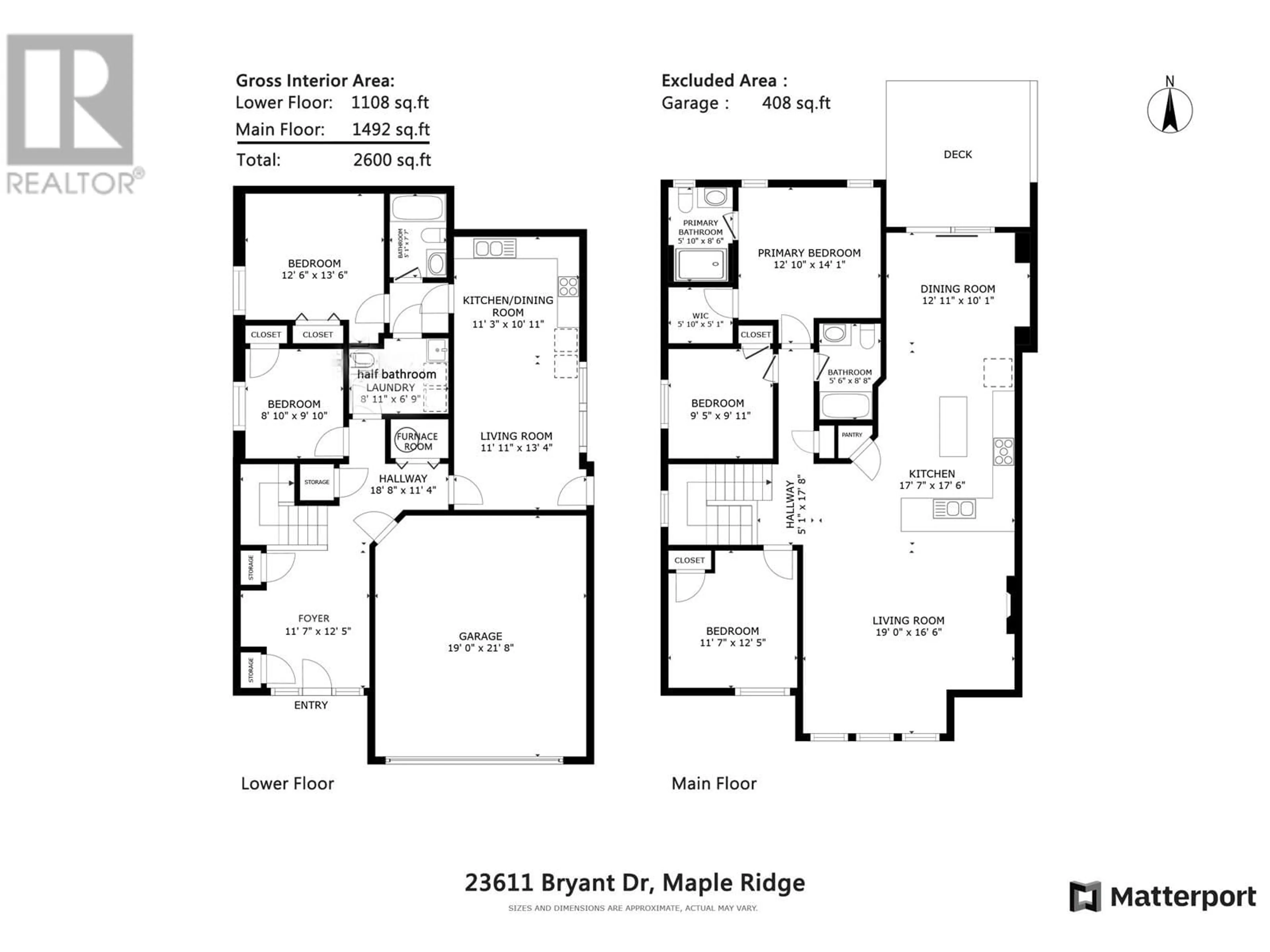 Floor plan for 23611 BRYANT DRIVE, Maple Ridge British Columbia V4R0B7