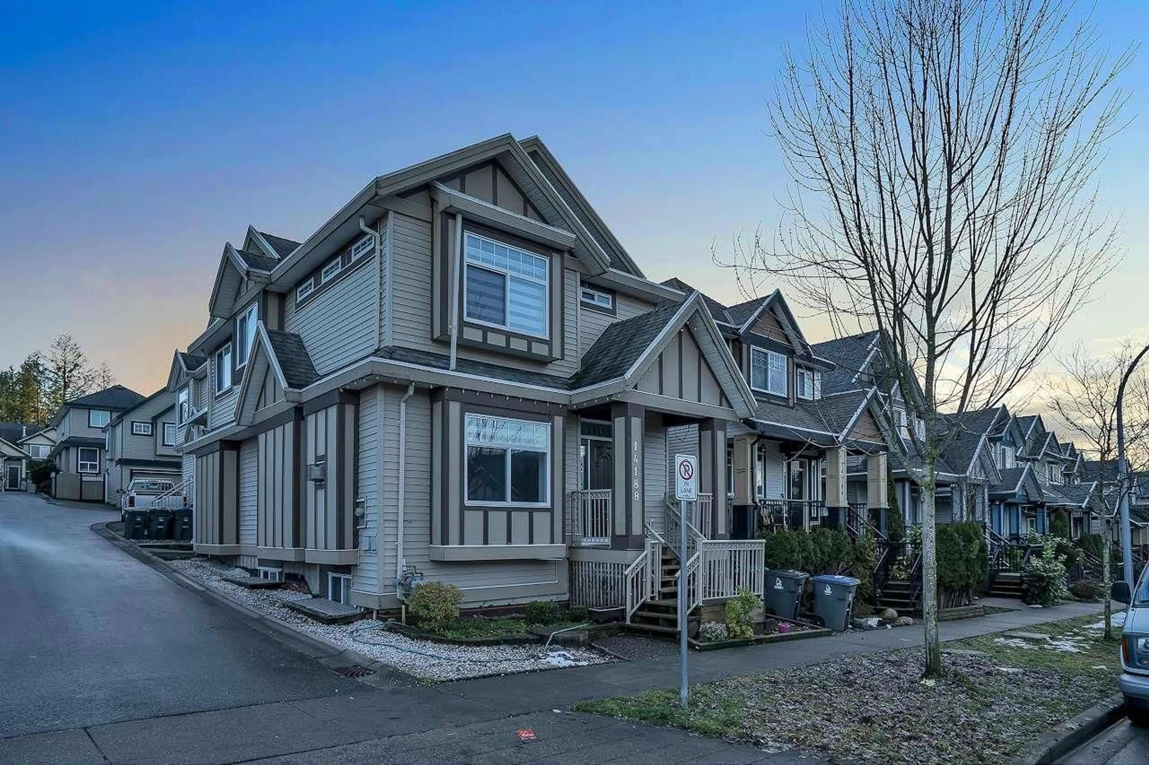 Home with vinyl exterior material, street for 14188 62B, Surrey British Columbia V3X0B3