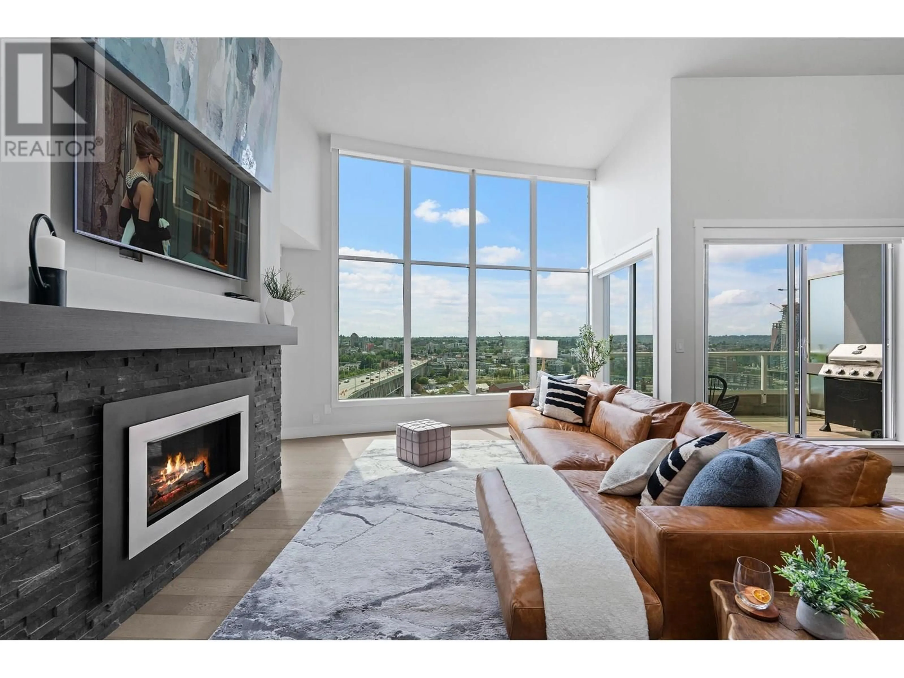 Living room with furniture, ceramic/tile floor for 2403 - 1500 HOWE STREET, Vancouver British Columbia V6Z2N1