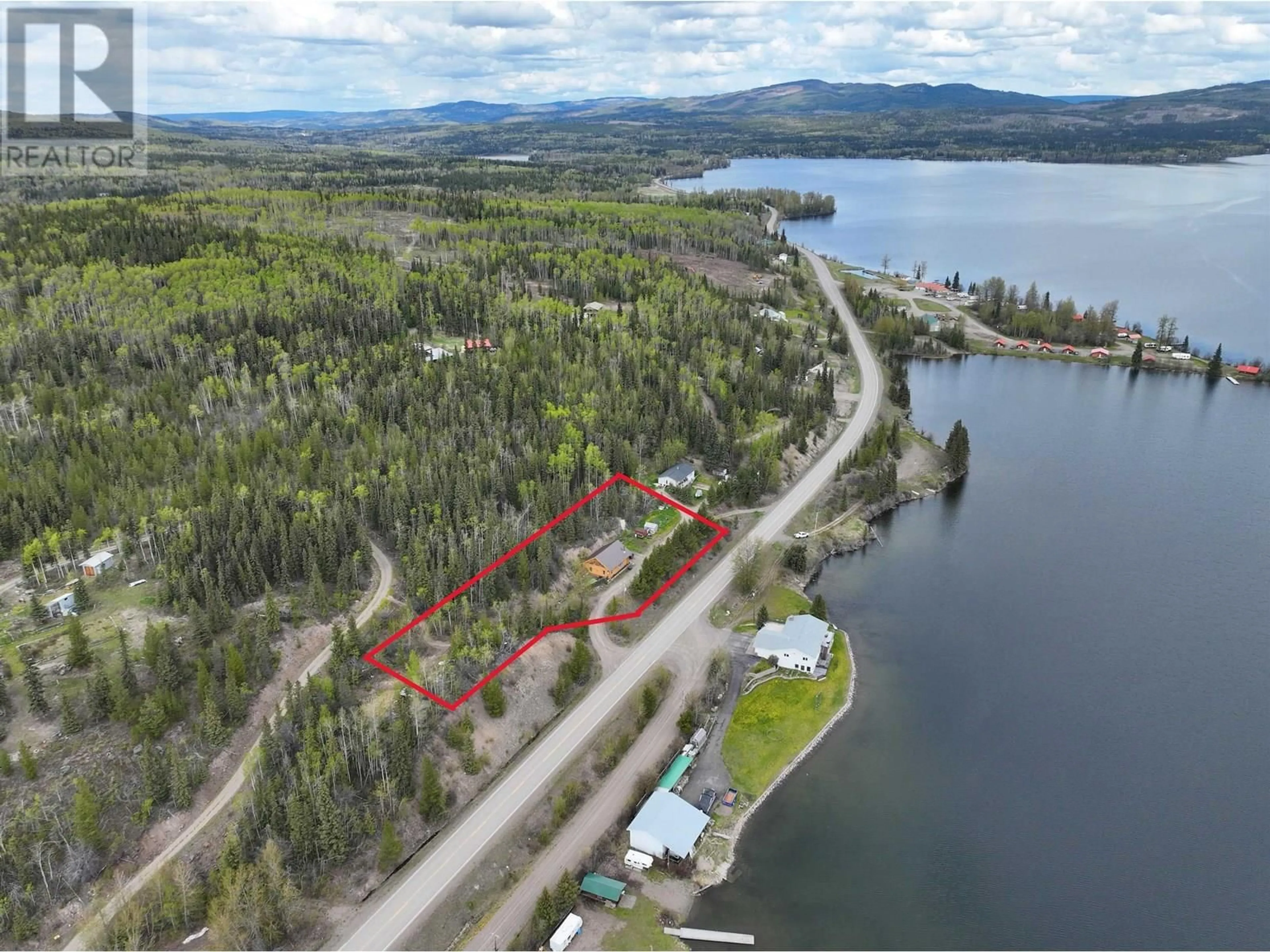 A pic from outside/outdoor area/front of a property/back of a property/a pic from drone, water/lake/river/ocean view for 17025 BC-35 HIGHWAY, Burns Lake British Columbia V0J1E2