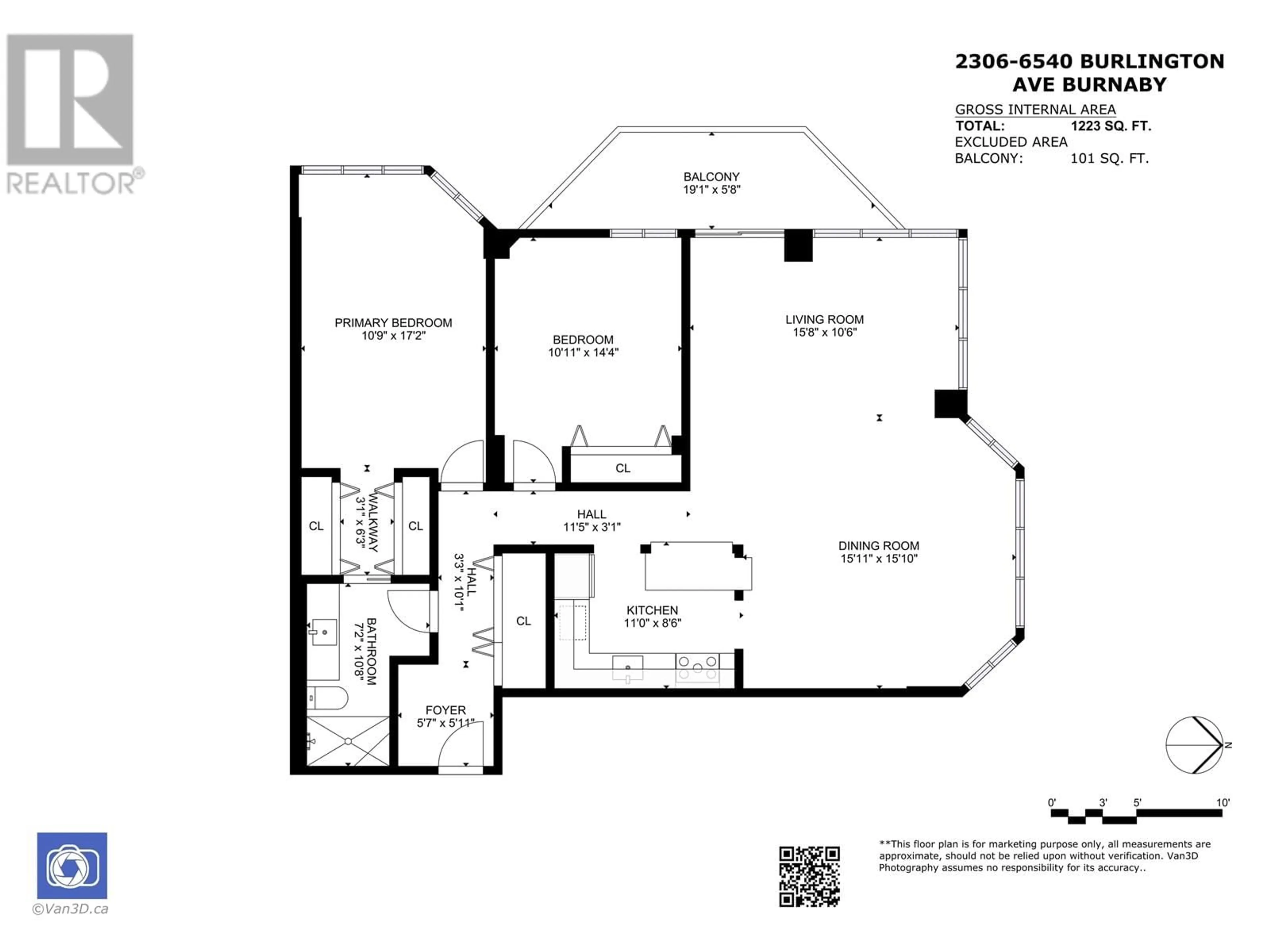 Floor plan for 2306 - 6540 BURLINGTON AVENUE, Burnaby British Columbia V5H3M7