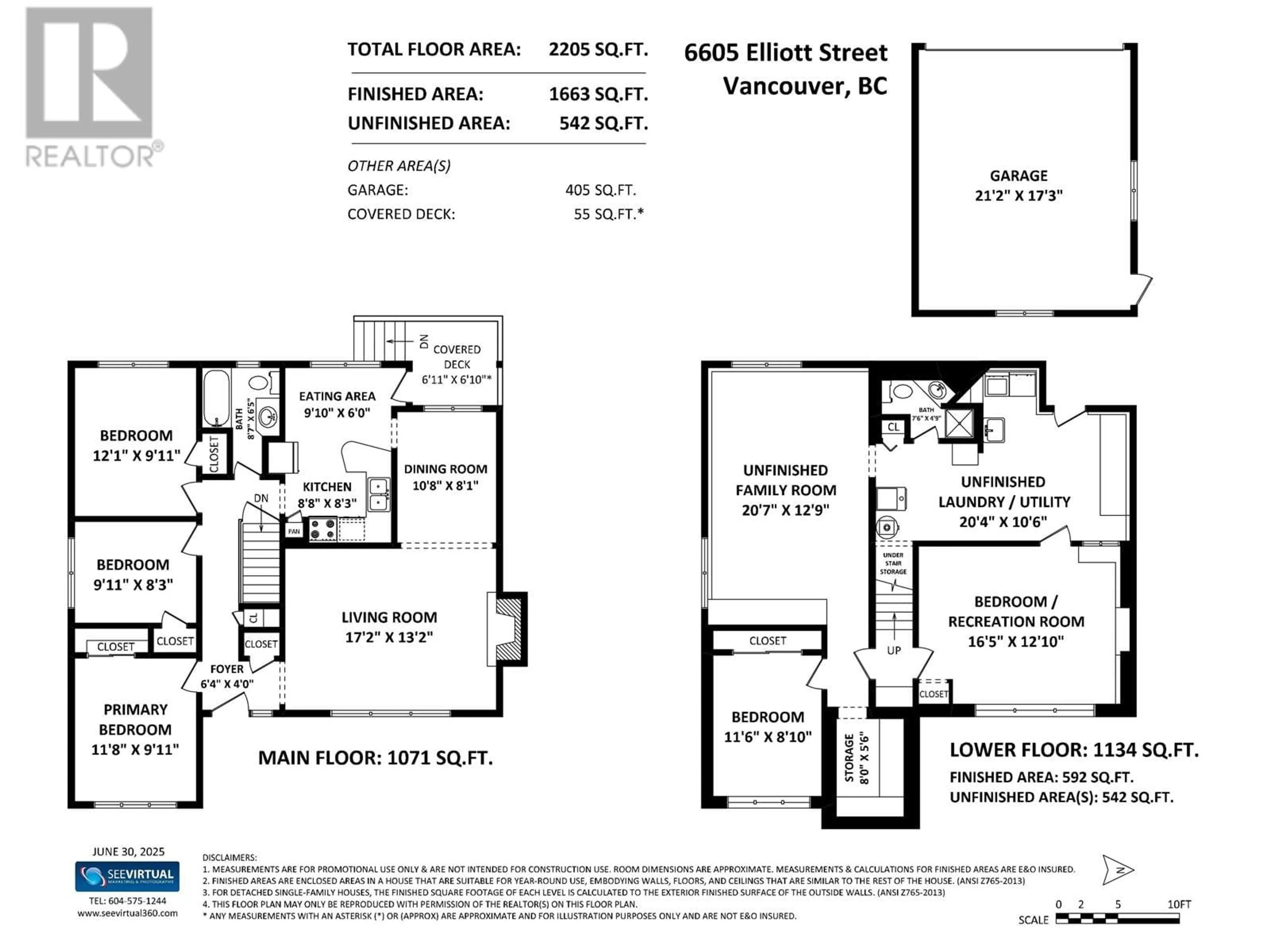 Floor plan for 6605 ELLIOTT STREET, Vancouver British Columbia V5S2M6