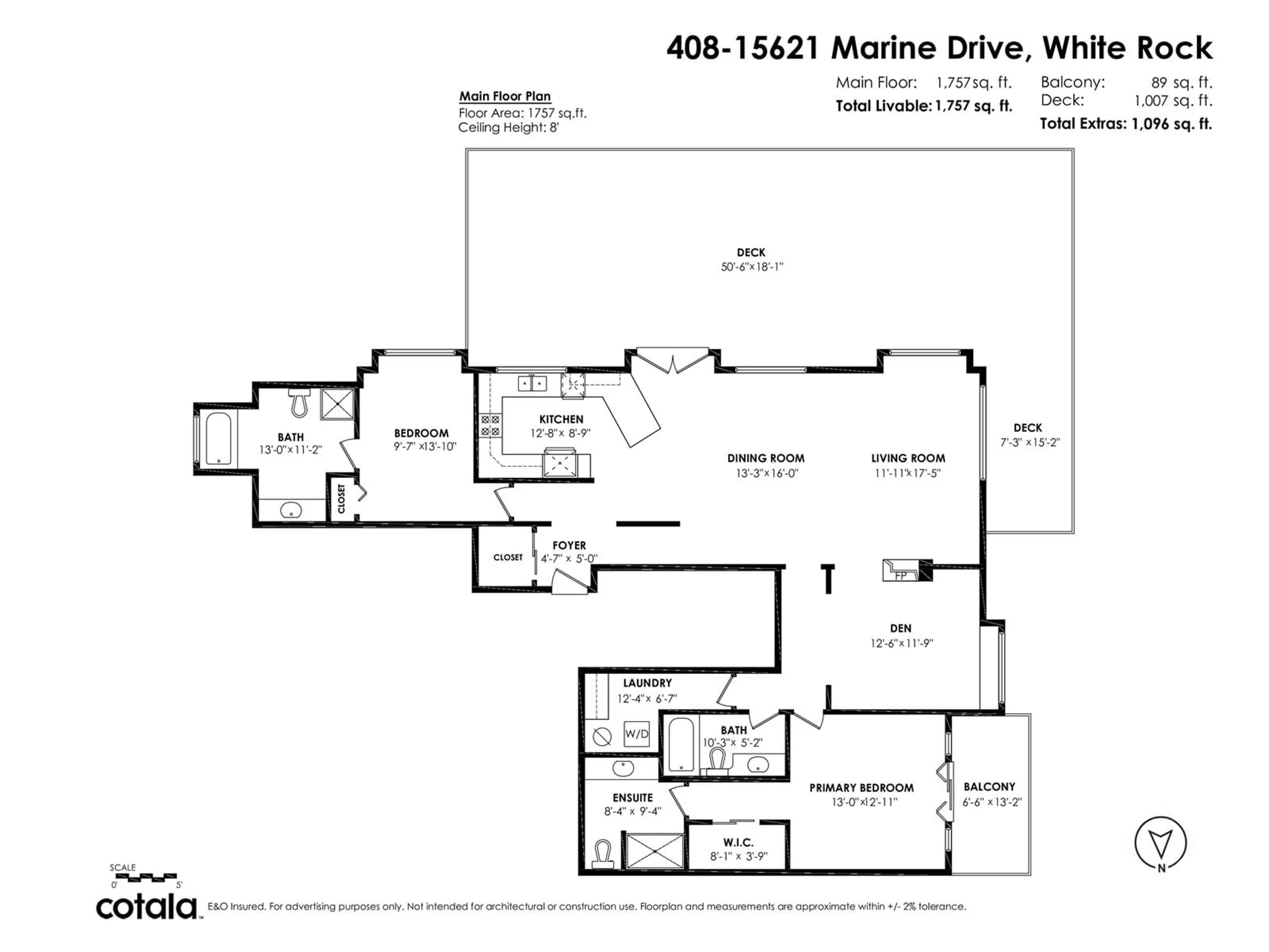 Floor plan for 408 - 15621 MARINE, White Rock British Columbia V4B1E1