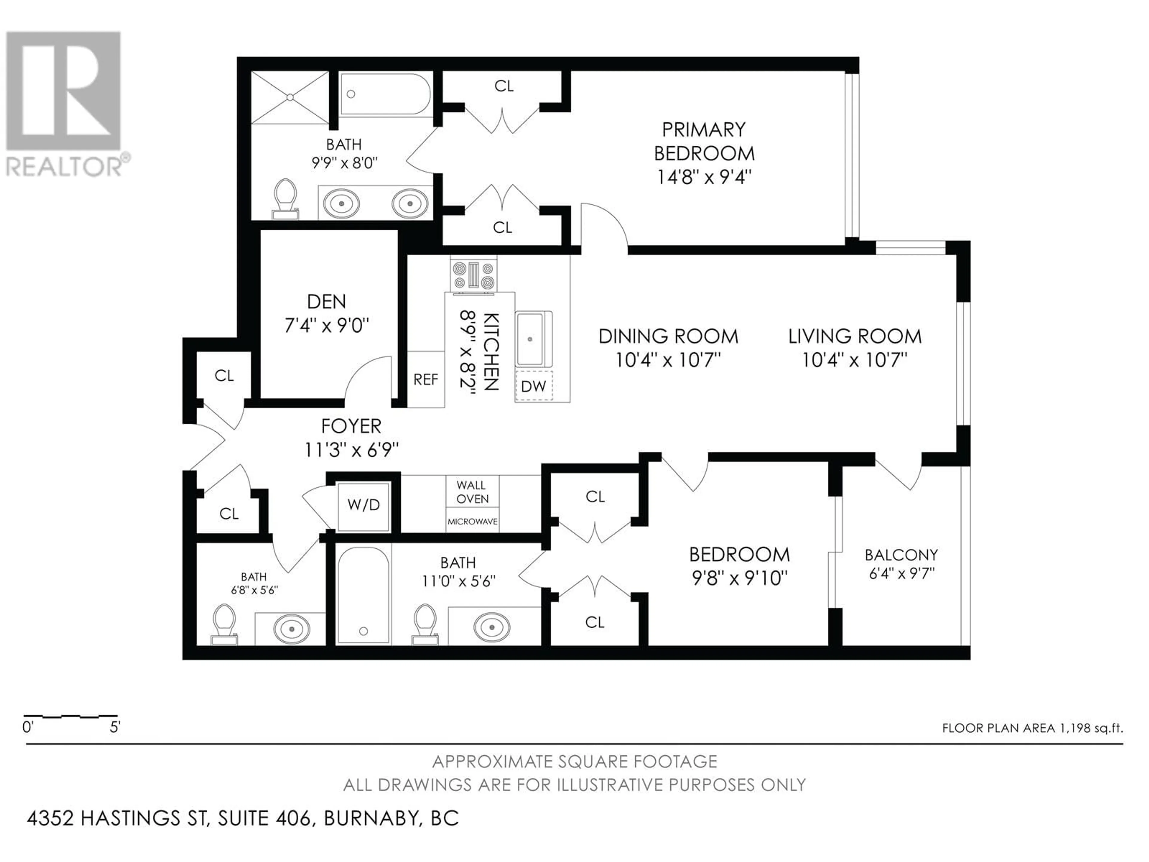 Floor plan for 406 - 4352 HASTINGS STREET, Burnaby British Columbia V5C2J9