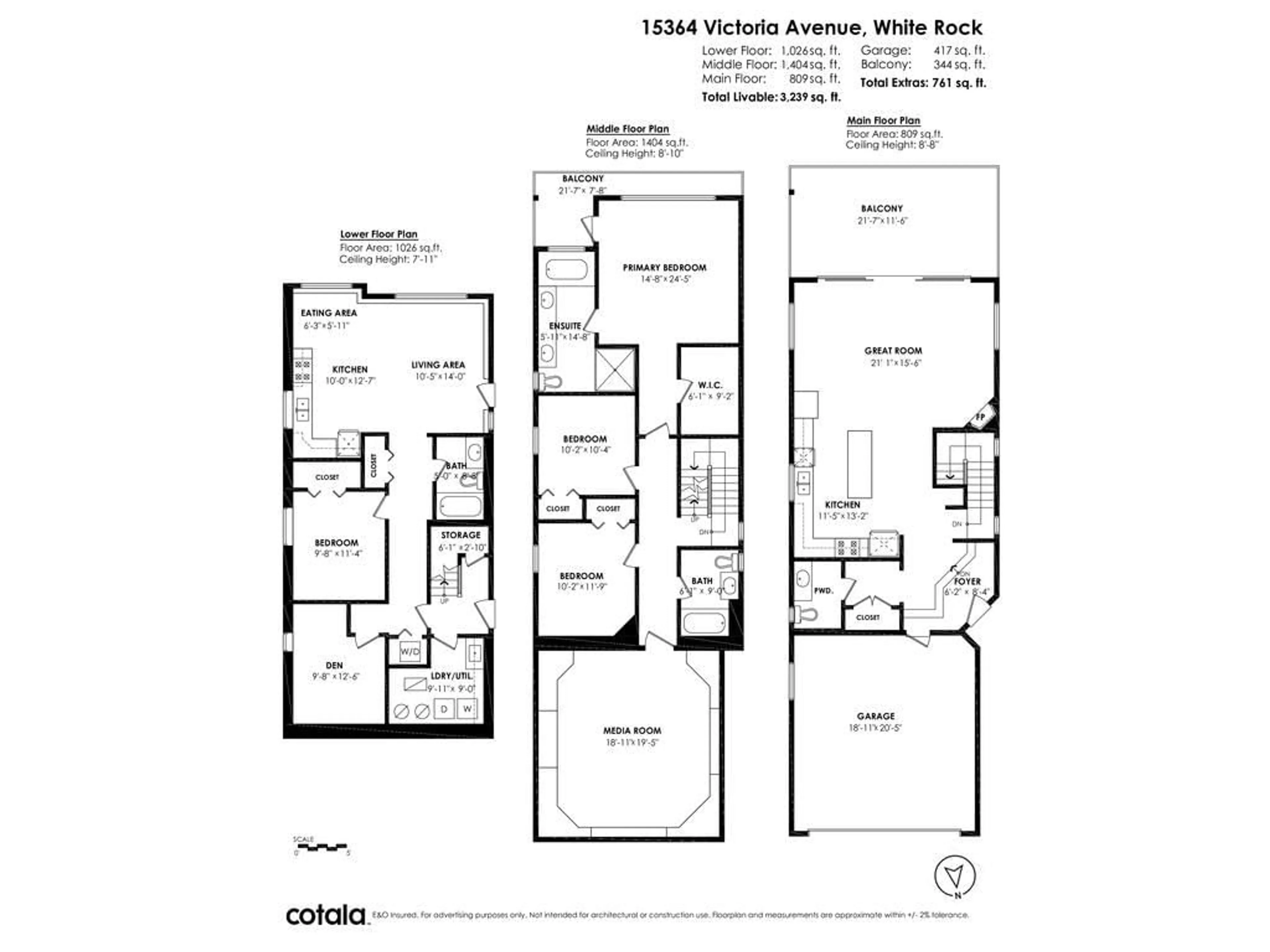 Floor plan for 15364 VICTORIA, White Rock British Columbia V4B1H2