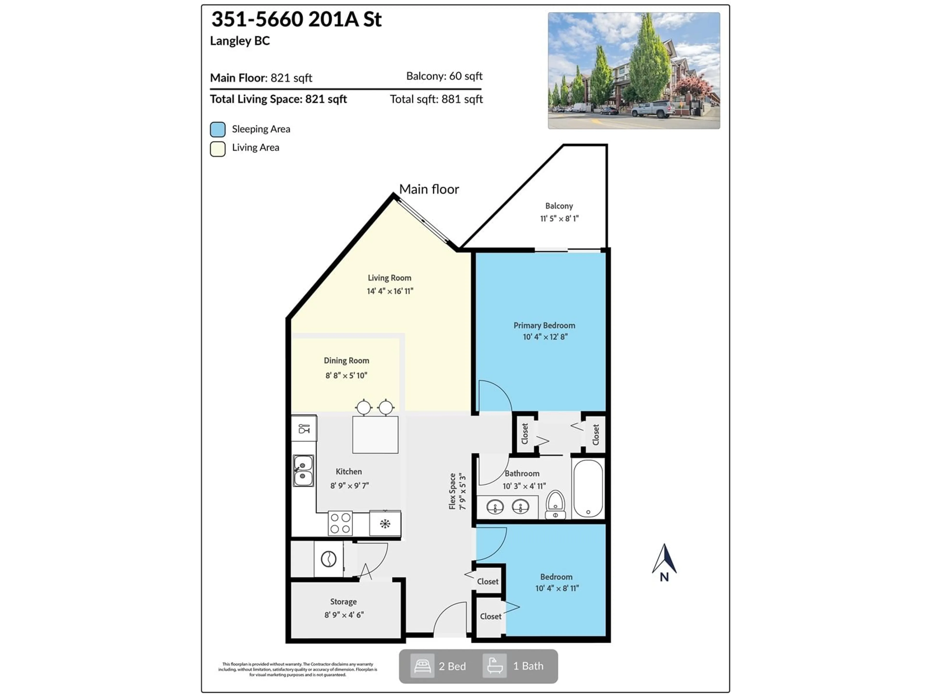 Floor plan for 351 - 5660 201A, Langley British Columbia V3A0B4