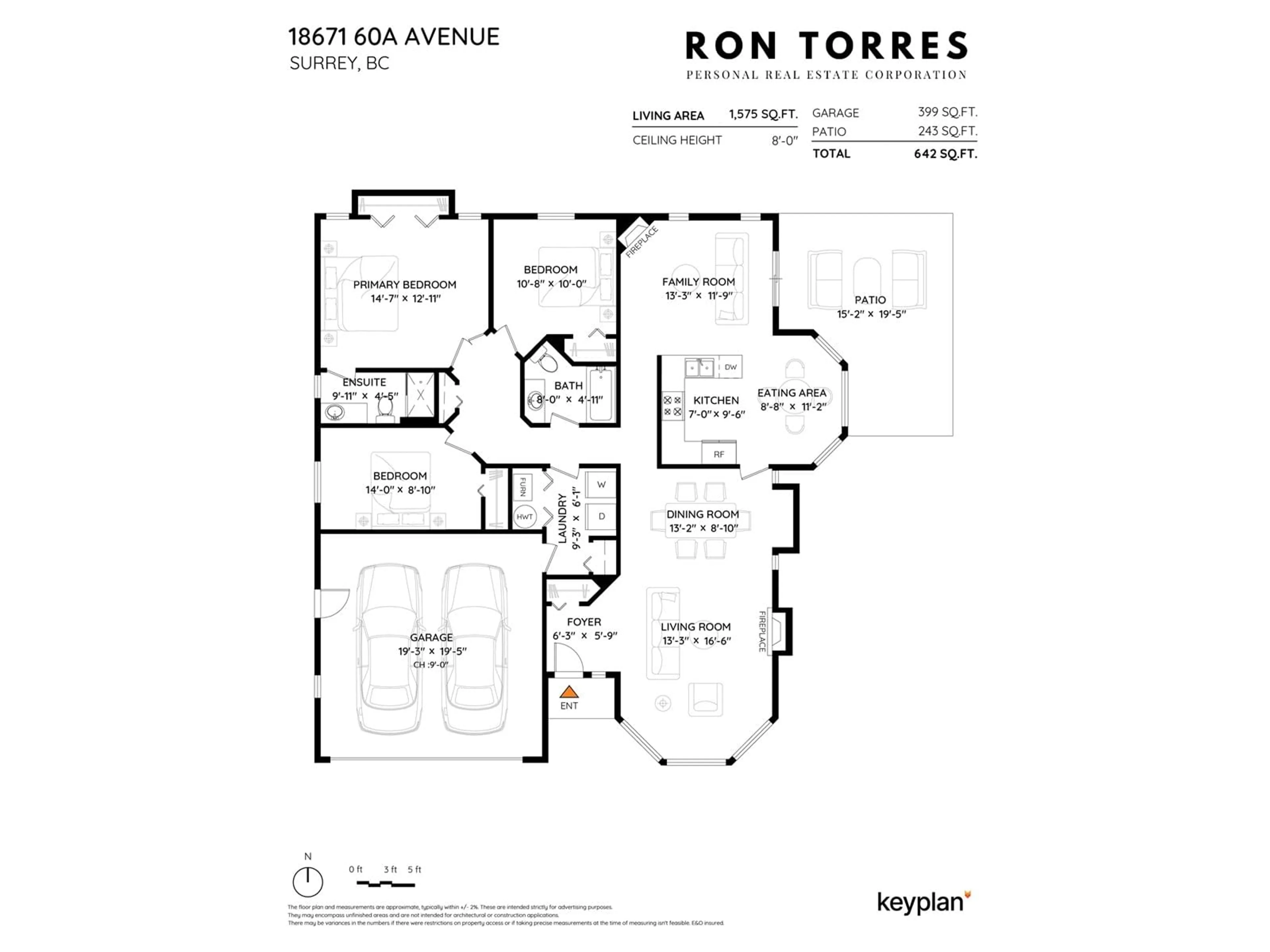 Floor plan for 18671 60A, Surrey British Columbia V3S7P4