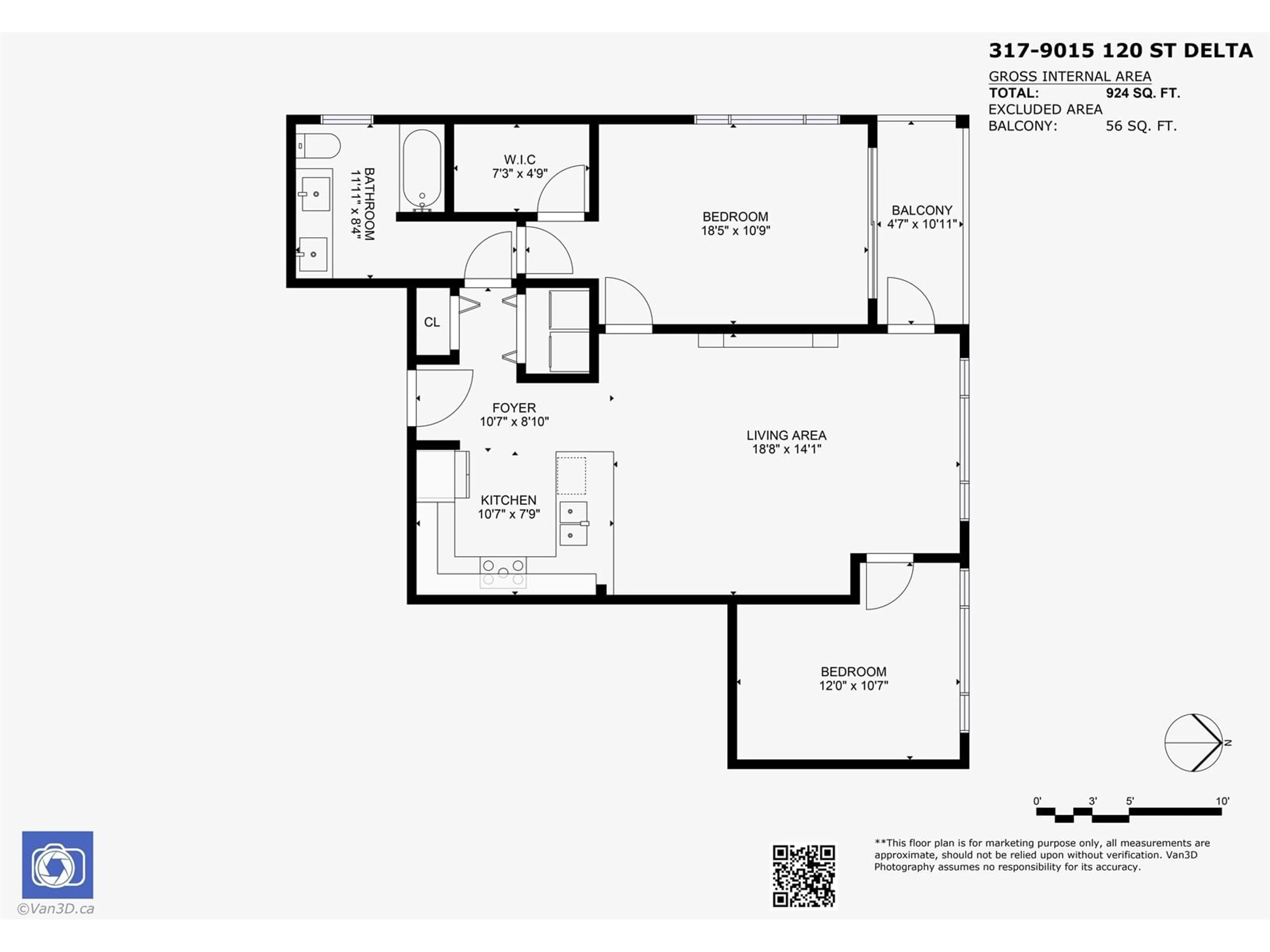 Floor plan for 317 - 9015 120, Delta British Columbia V4C0E3