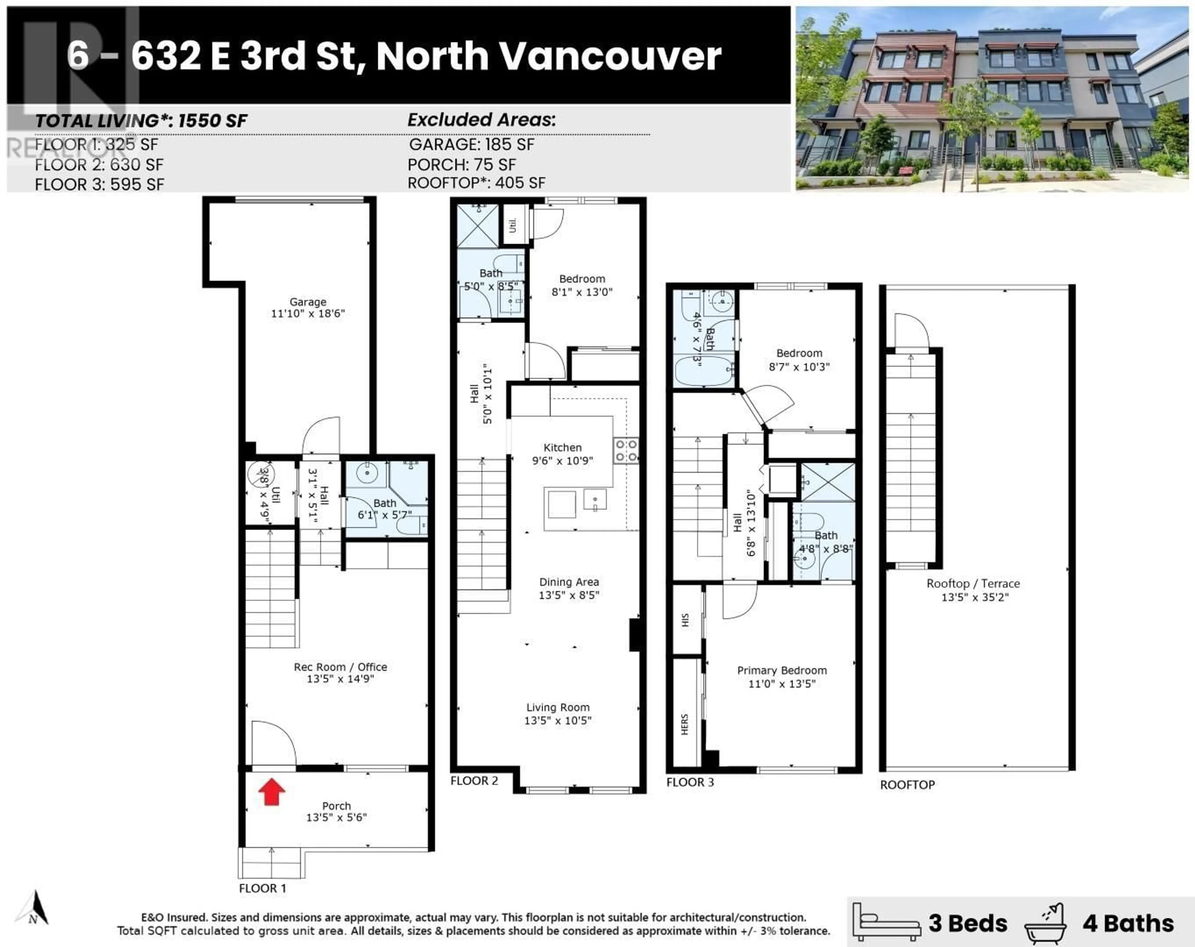 Floor plan for 6 - 632 E 3RD STREET, North Vancouver British Columbia V7L0J1