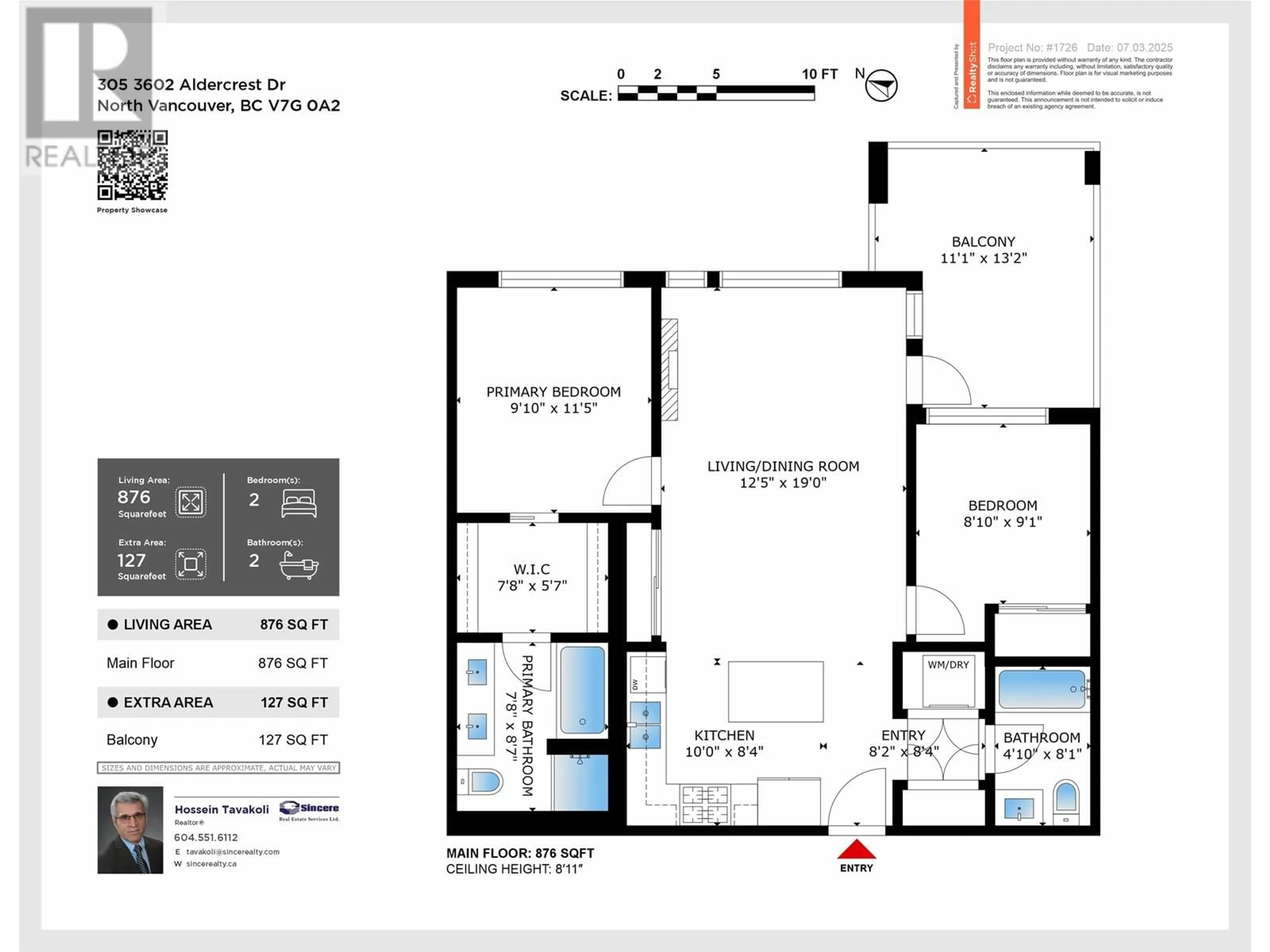 Floor plan for 305 - 3602 ALDERCREST DRIVE, North Vancouver British Columbia V7G0A2