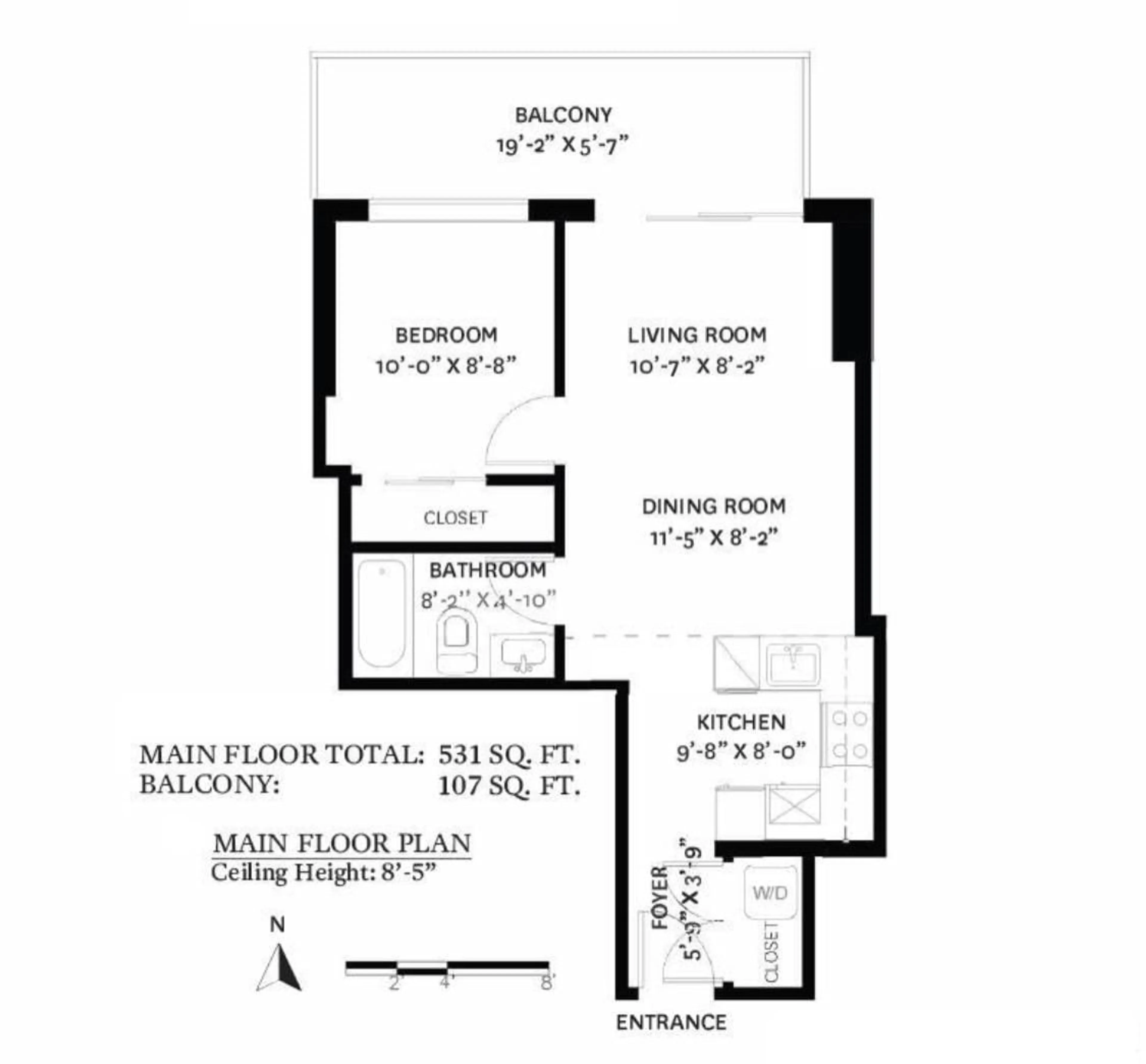 Floor plan for 605 - 13655 FRASER, Surrey British Columbia V3T0P8