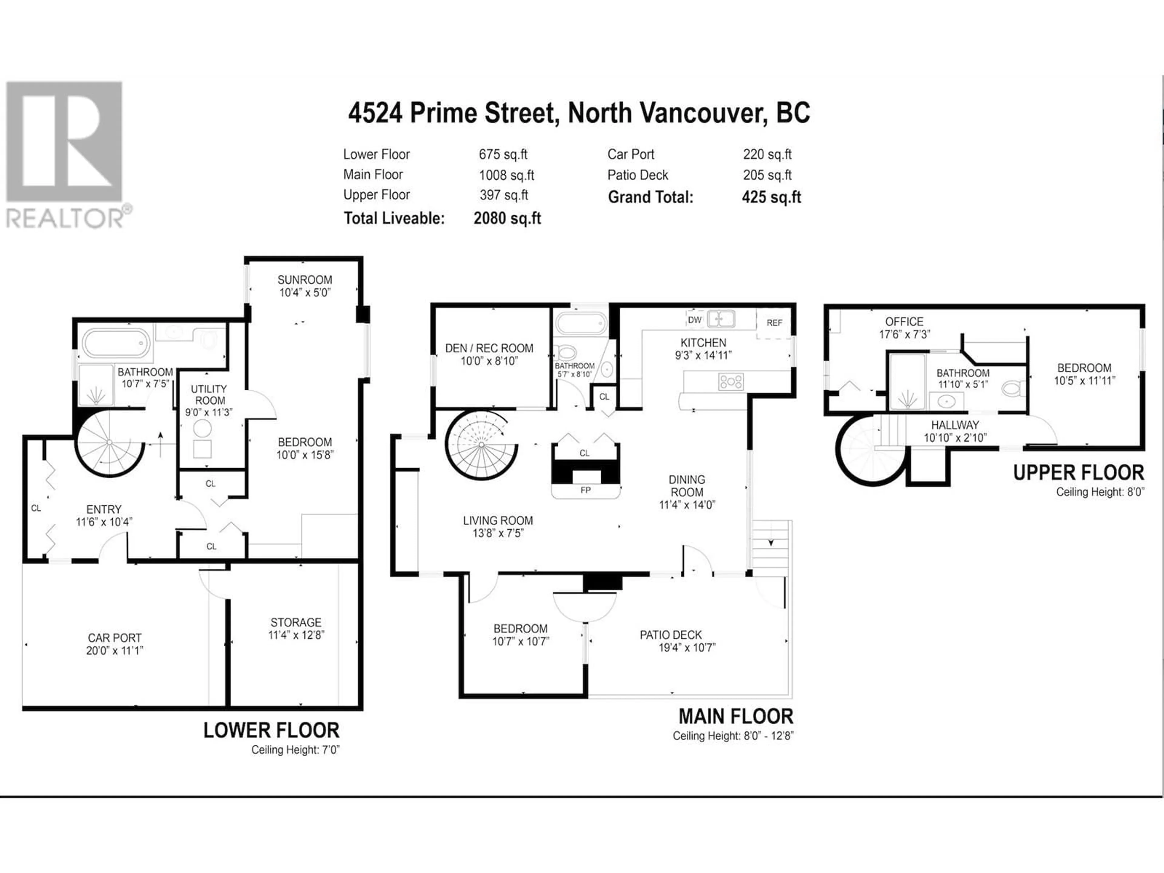Floor plan for 4524 PRIME STREET, North Vancouver British Columbia V7K2R4