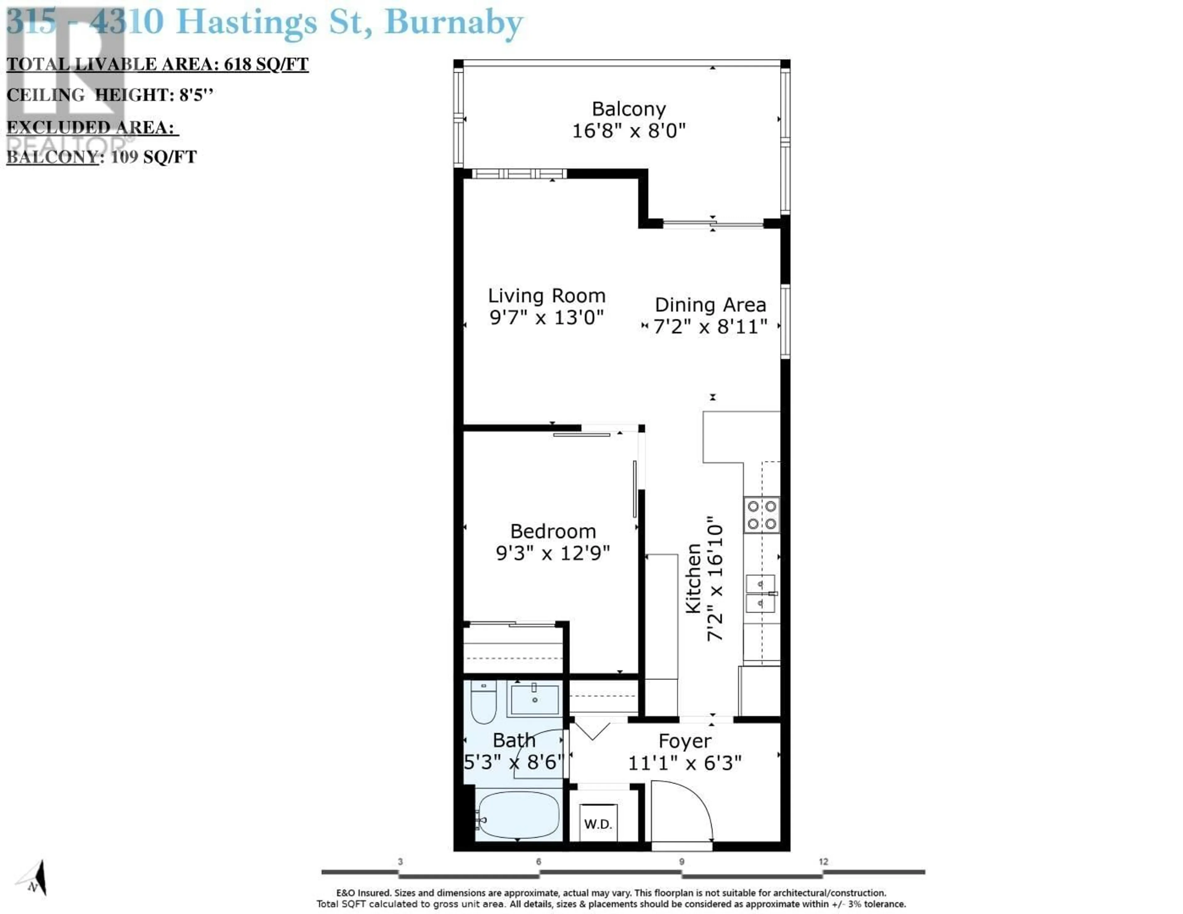 Floor plan for 315 - 4310 HASTINGS STREET, Burnaby British Columbia V5C2J9