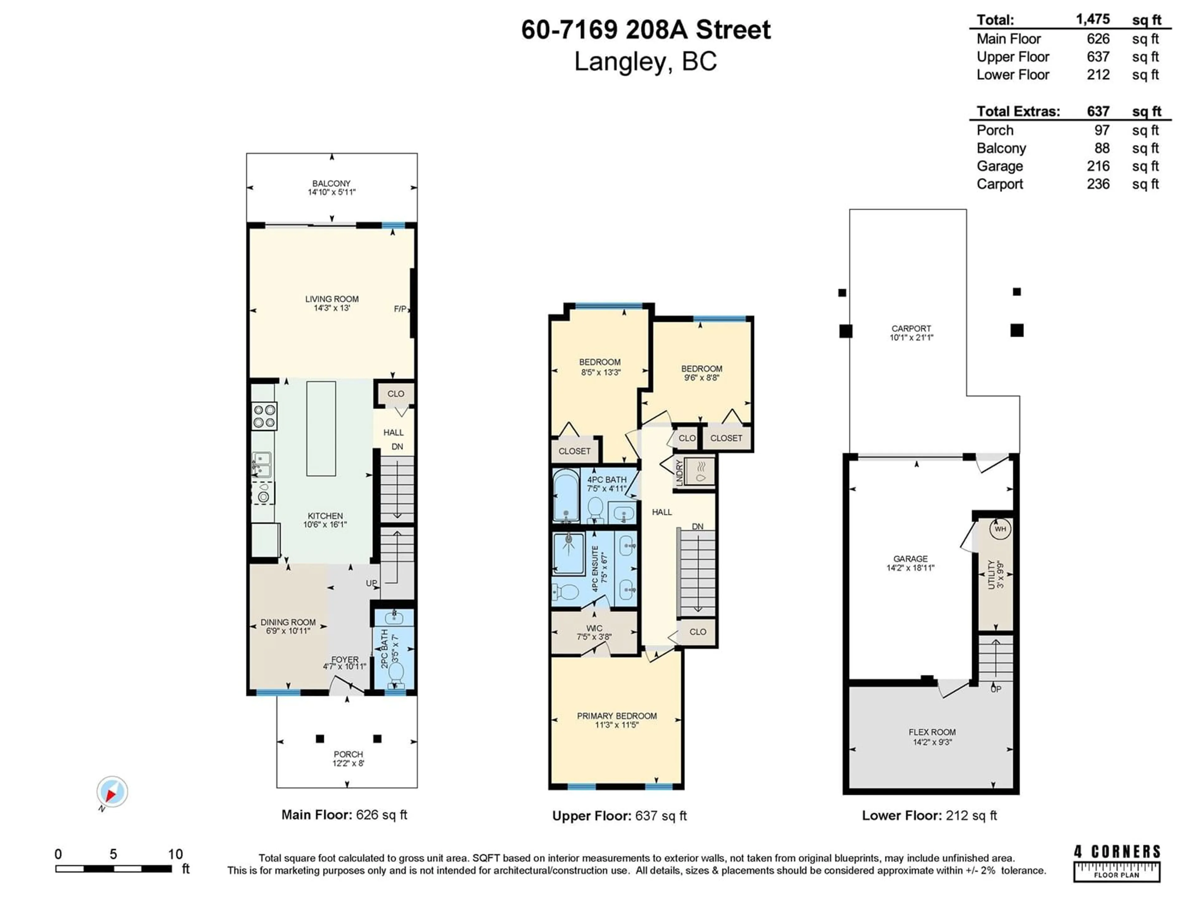 Floor plan for 60 - 7169 208A, Langley British Columbia V2Y0X2