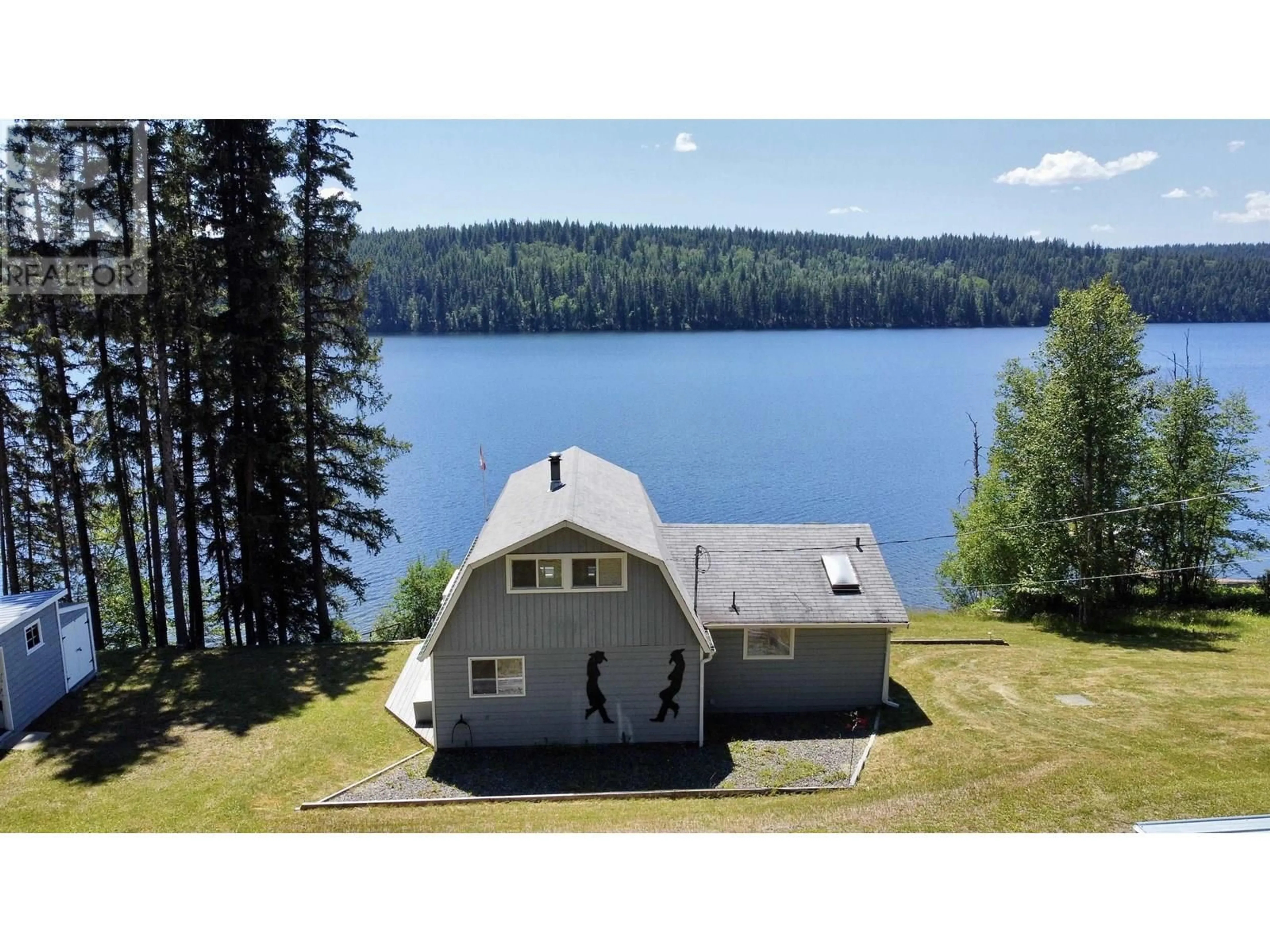 A pic from outside/outdoor area/front of a property/back of a property/a pic from drone, water/lake/river/ocean view for 5772 TIMOTHY LAKE ROAD, Lac La Hache British Columbia V0K1T0