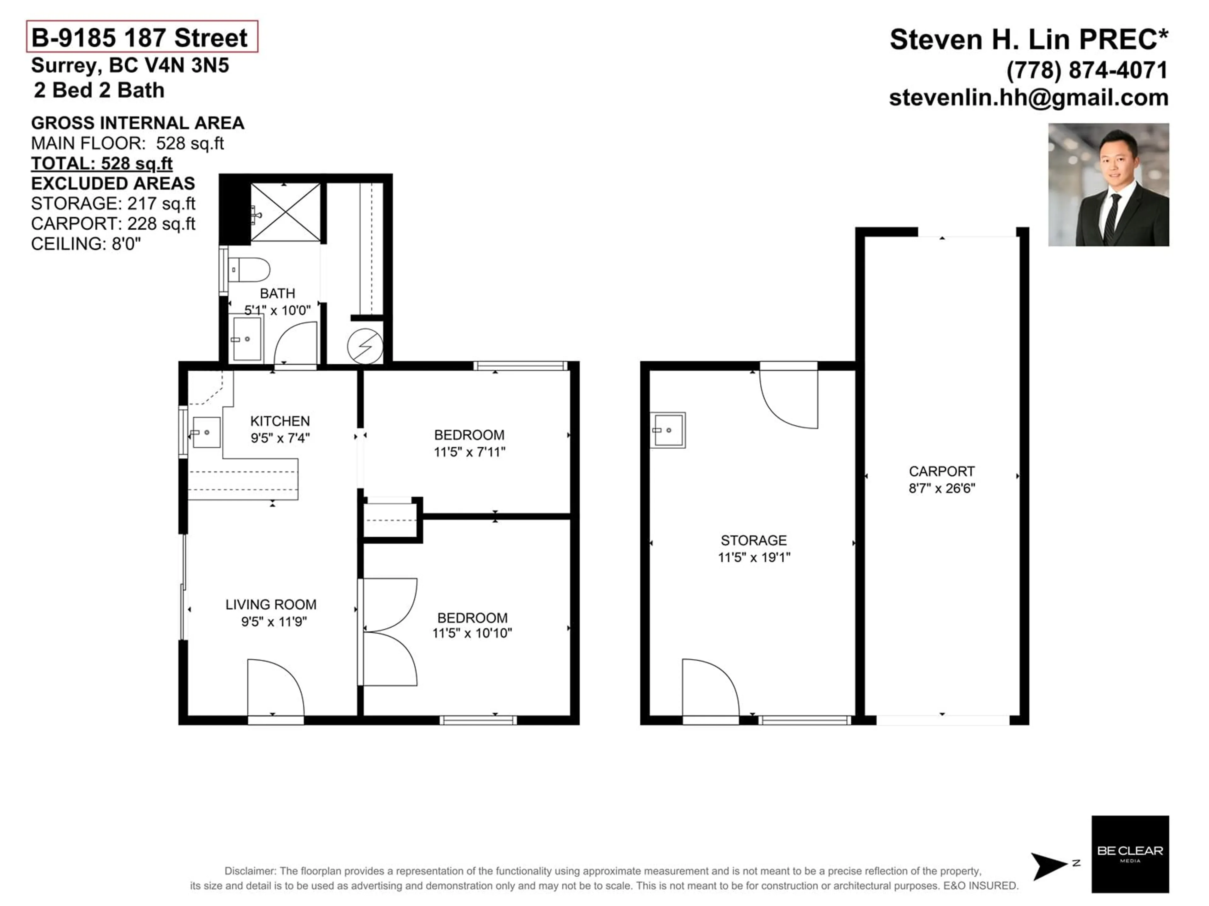 Floor plan for 9185 187, Surrey British Columbia V4N3N5