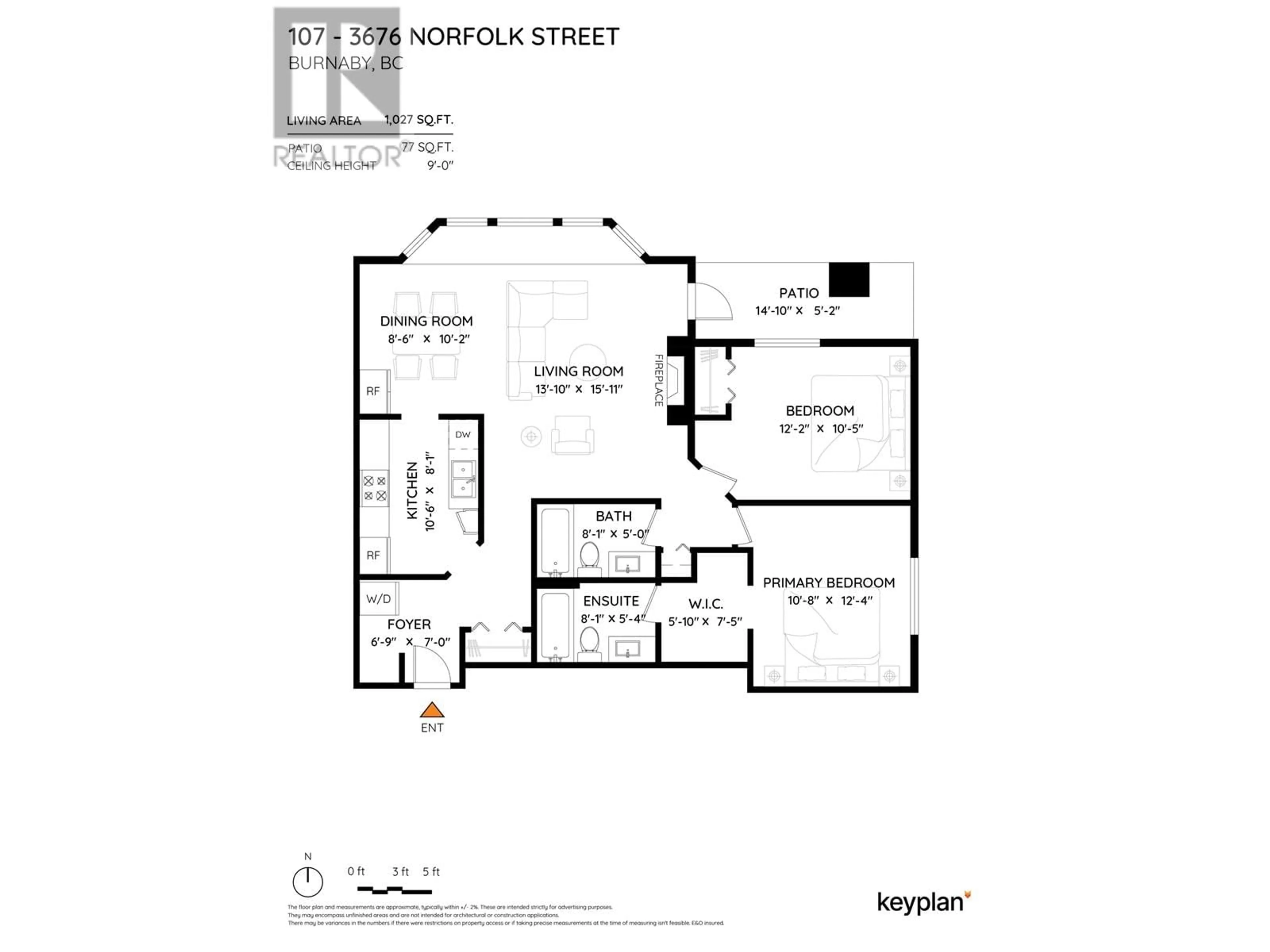 Floor plan for 107 - 3767 NORFOLK STREET, Burnaby British Columbia V5G1E3
