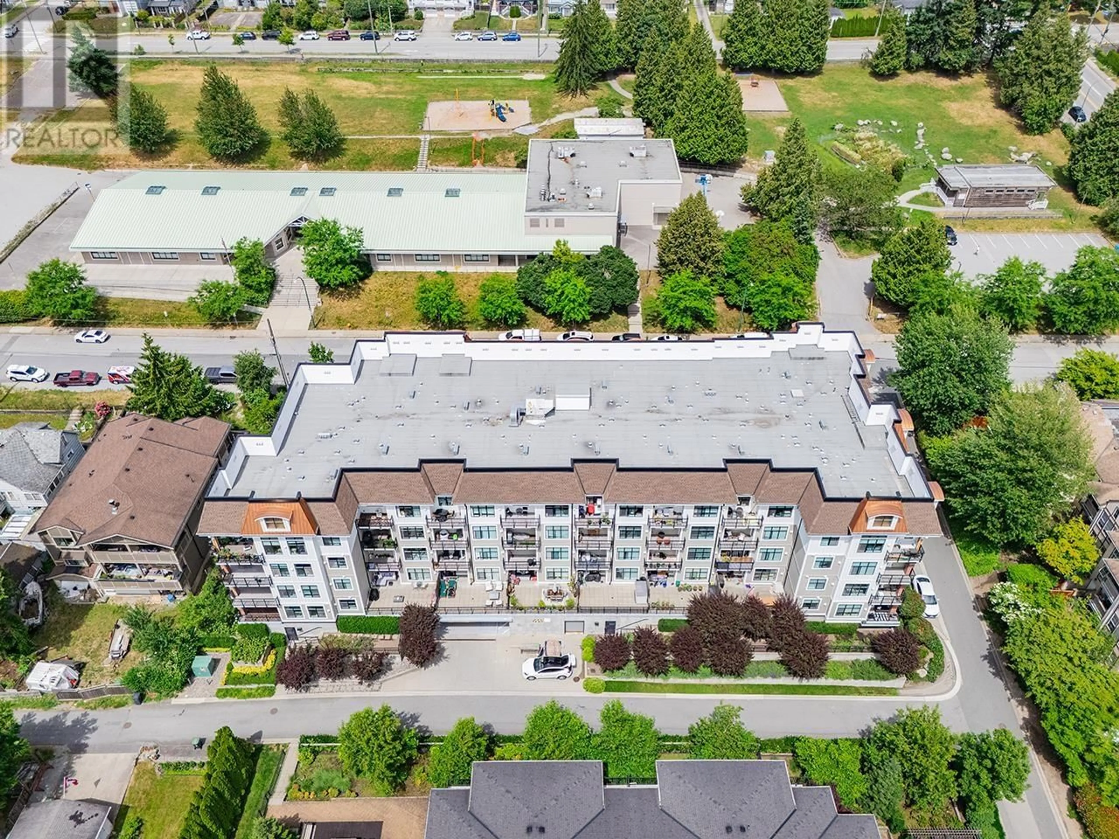 A pic from outside/outdoor area/front of a property/back of a property/a pic from drone, city buildings view from balcony for 301 - 828 GAUTHIER AVENUE, Coquitlam British Columbia V3K0E9