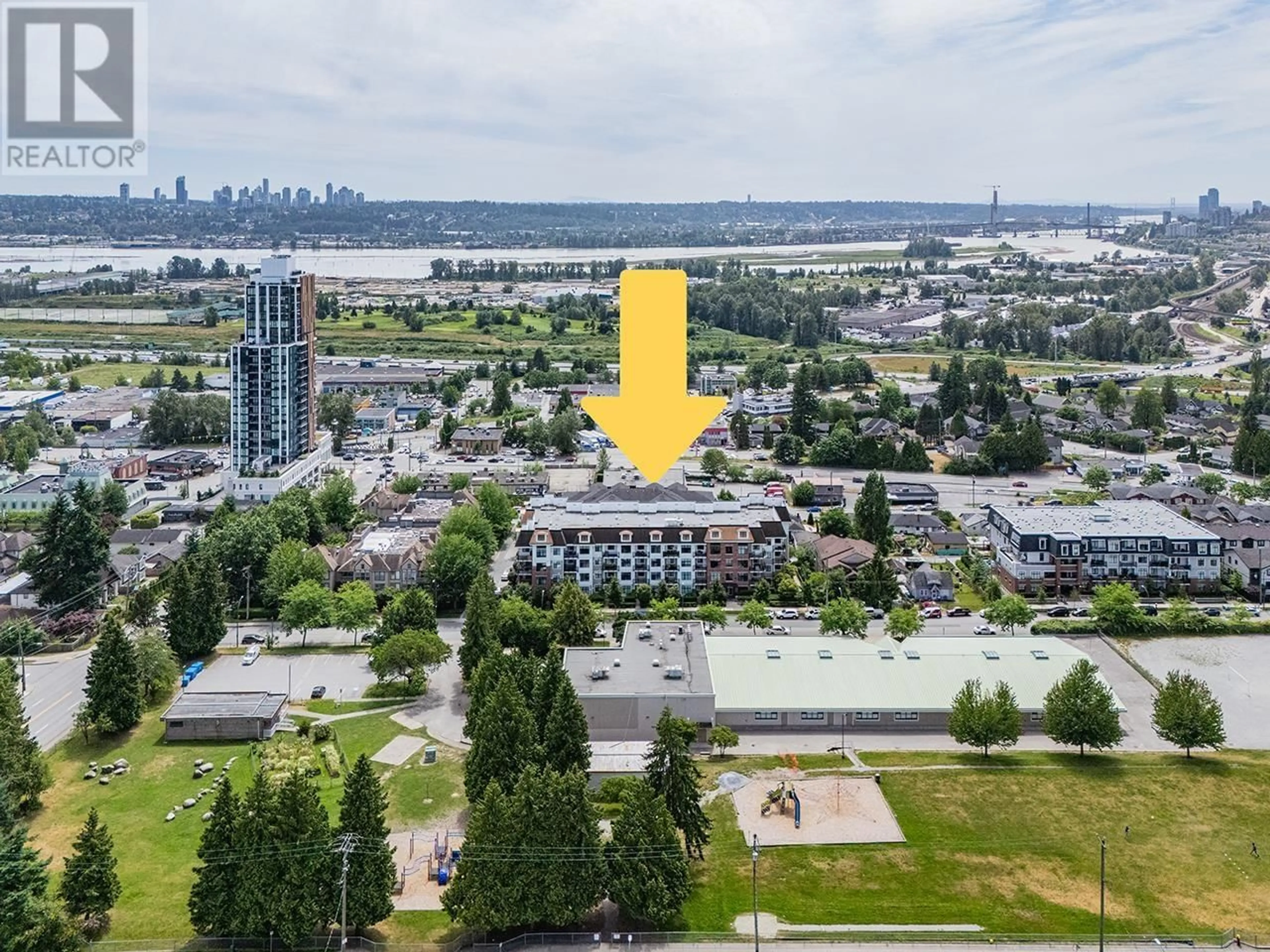 A pic from outside/outdoor area/front of a property/back of a property/a pic from drone, city buildings view from balcony for 301 - 828 GAUTHIER AVENUE, Coquitlam British Columbia V3K0E9