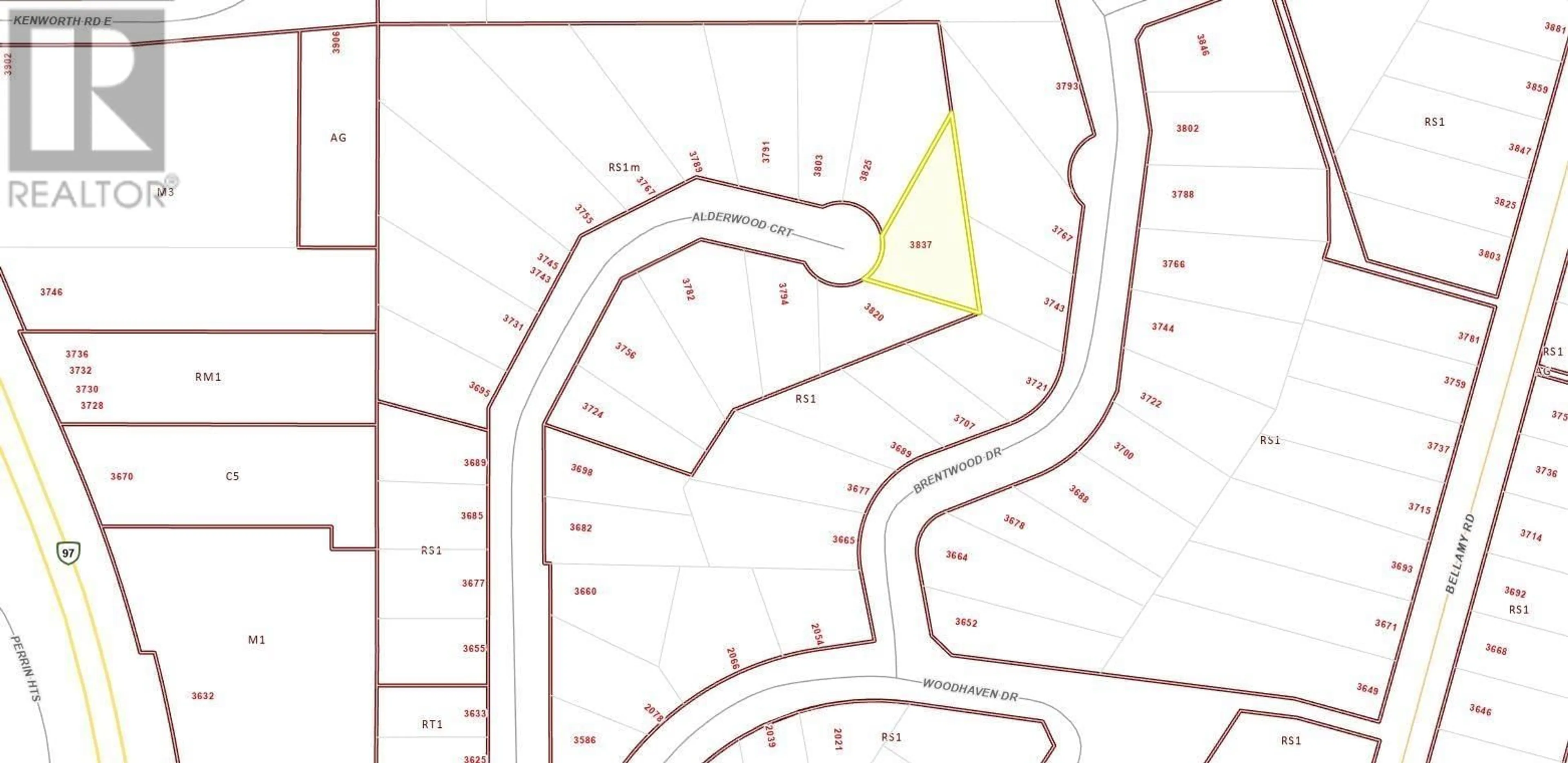 Picture of a map for 3837 ALDERWOOD COURT, Prince George British Columbia V2N5X6